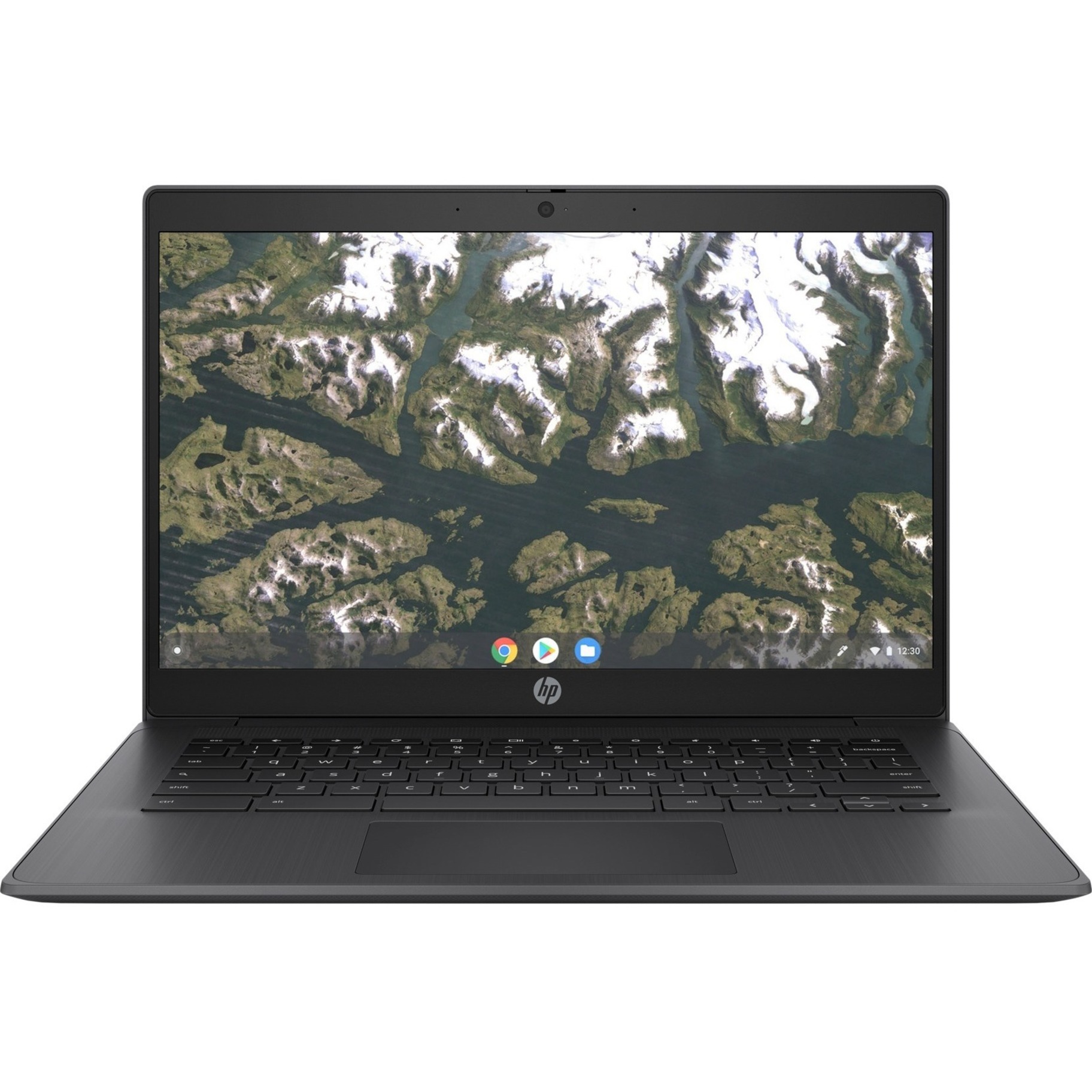 HP Chromebook 14 G6 14" Chromebook - 60 Hz - Intel Celeron N4020 - 8 GB - 64 GB Flash Memory - Chalkboard Gray - Intel Chip - Front Camera/Webcam - 13.50 Hours Battery Run Time - IEEE 802.11a/b/g/n/ac Wireless LAN Standard — frontmaximum