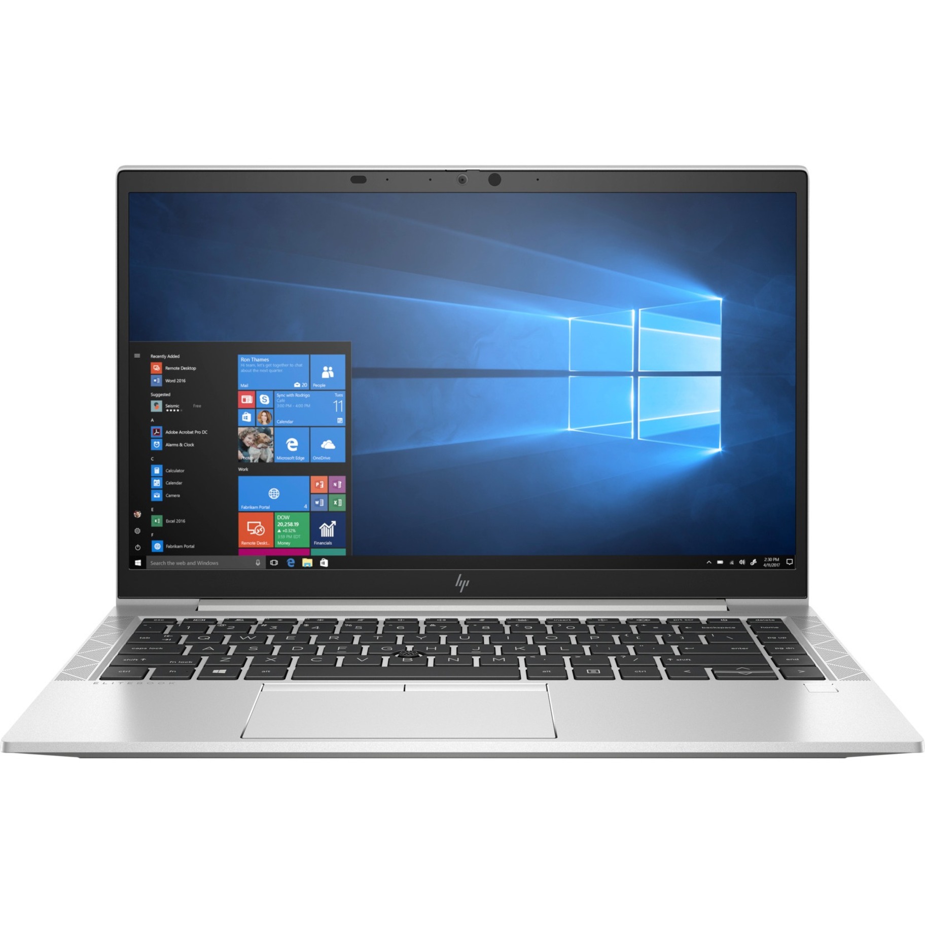 HP EliteBook 840 G7 14" Notebook - Full HD - Intel Core i7 10th Gen i7-10610U - 16 GB - 512 GB SSD - Intel Chip - 1920 x 1080 - Intel UHD Premium Graphics - In-plane Switching (IPS) Technology — frontmaximum