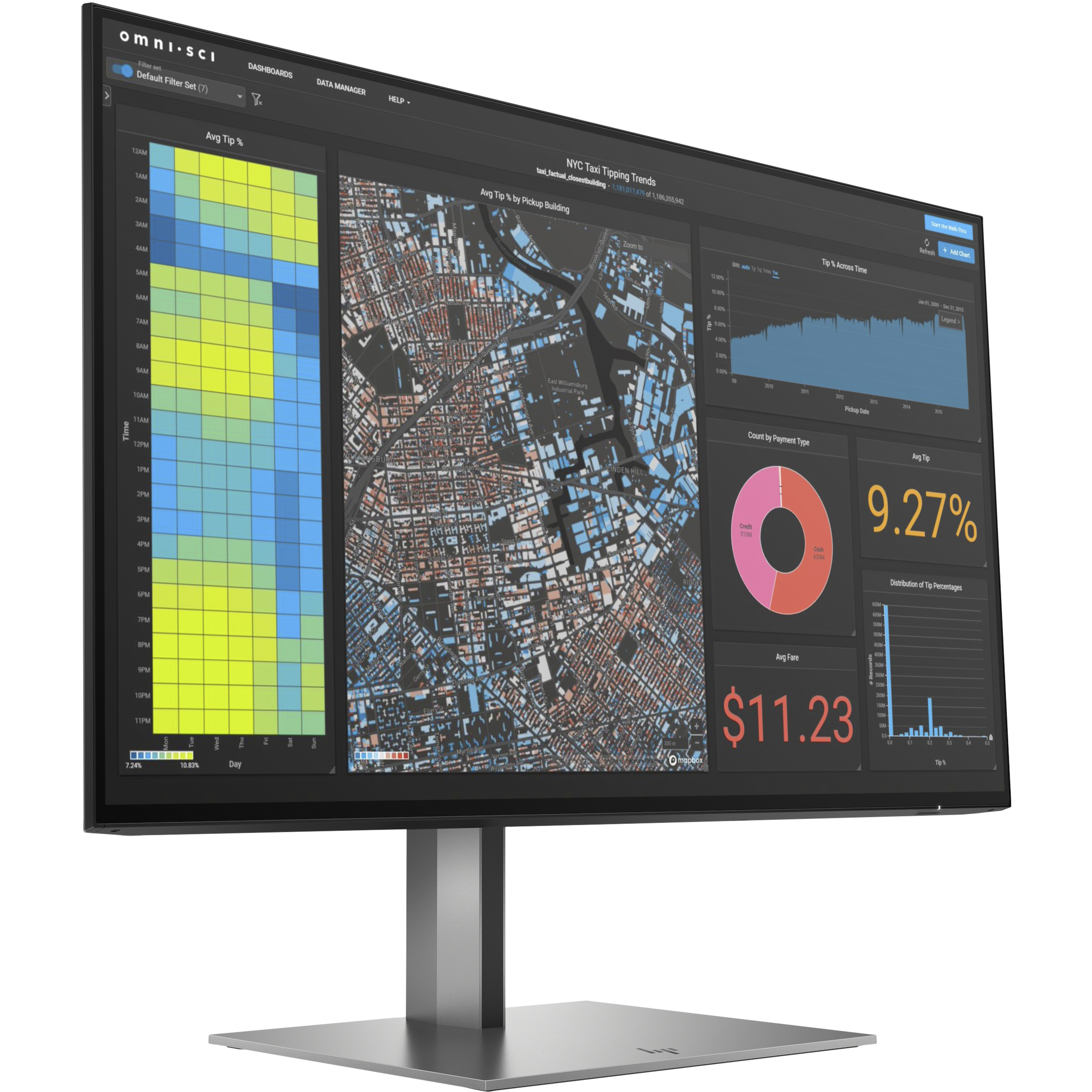 HP Z24f G3 24" Class Full HD LCD Monitor - 16:9 - Silver - 23.8" Viewable - In-plane Switching (IPS) Technology - 1920 x 1080 - 300 Nit - 5 ms - 60 Hz Refresh Rate - Pivot, Height - HDMI - DisplayPort - USB Hub