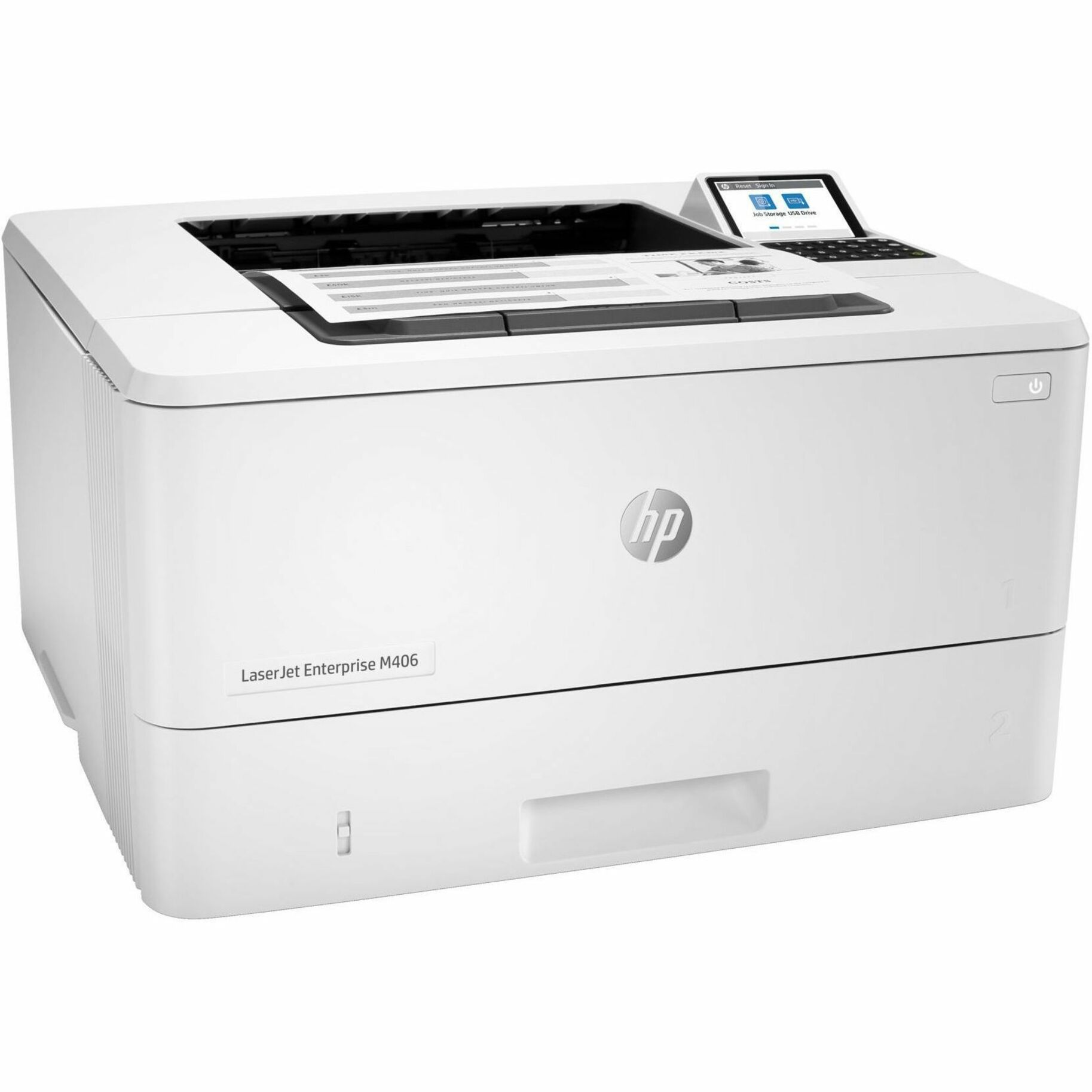 HP LaserJet Enterprise M406 M406dn Desktop Laser Printer - Monochrome - 40 ppm Mono - 1200 x 1200 dpi Print - Automatic Duplex Print - 350 Sheets Input - Ethernet - 100000 Pages Duty Cycle - Plain Paper Print - Gigabit Ethernet - USB