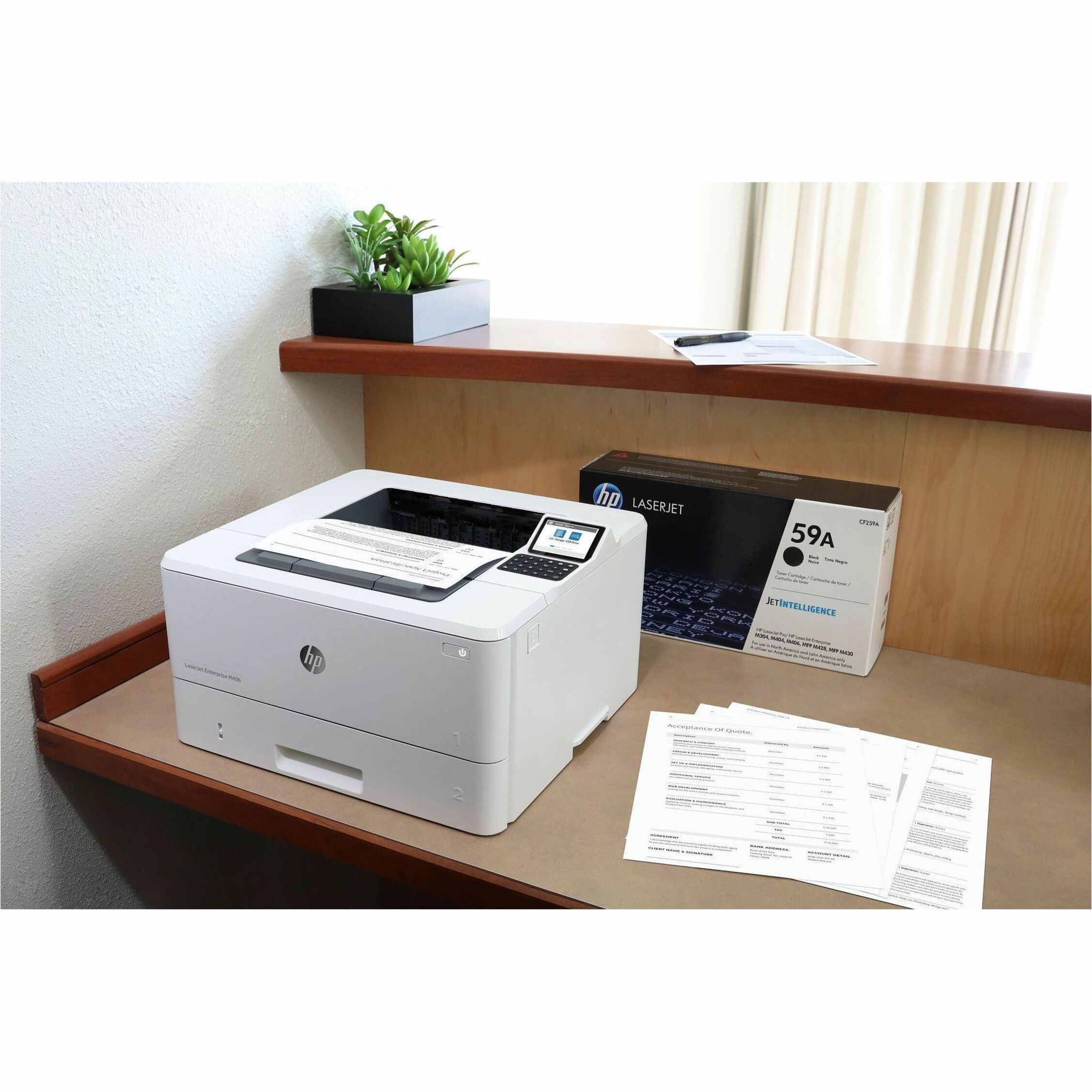 HP LaserJet Enterprise M406dn Desktop Laser Printer - Monochrome - 40 ppm Mono - 1200 x 1200 dpi Print - Automatic Duplex Print - 350 Sheets Input - Ethernet - 100000 Pages Duty Cycle - Plain Paper Print - Gigabit Ethernet - USB — alternate image10