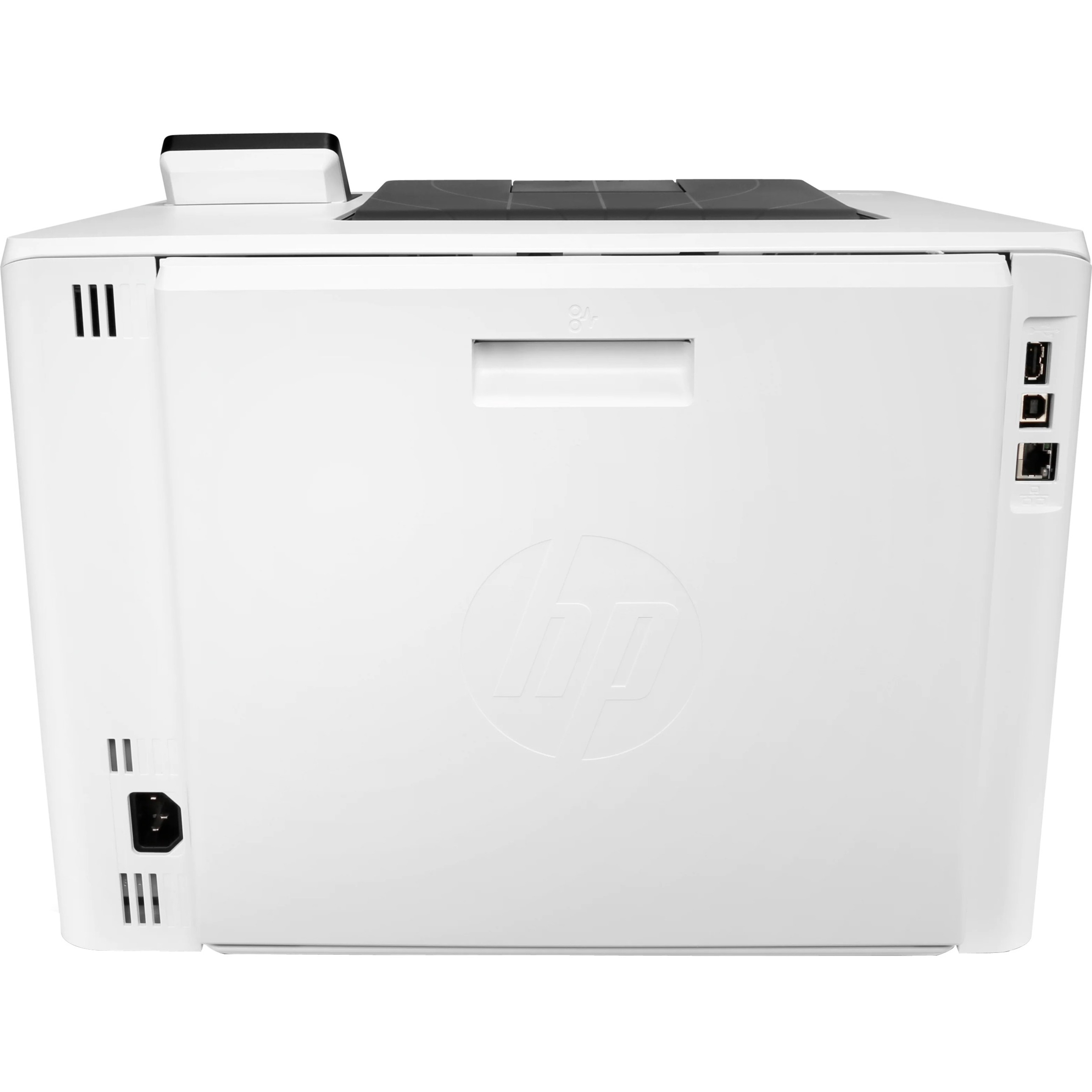 HP LaserJet Enterprise M455dn Desktop Laser Printer - Color - 27 ppm Mono / 27 ppm Color - 600 x 600 dpi Print - Automatic Duplex Print - 300 Sheets Input - Ethernet - 55000 Pages Duty Cycle - Plain Paper Print - Gigabit Ethernet - USB — rear