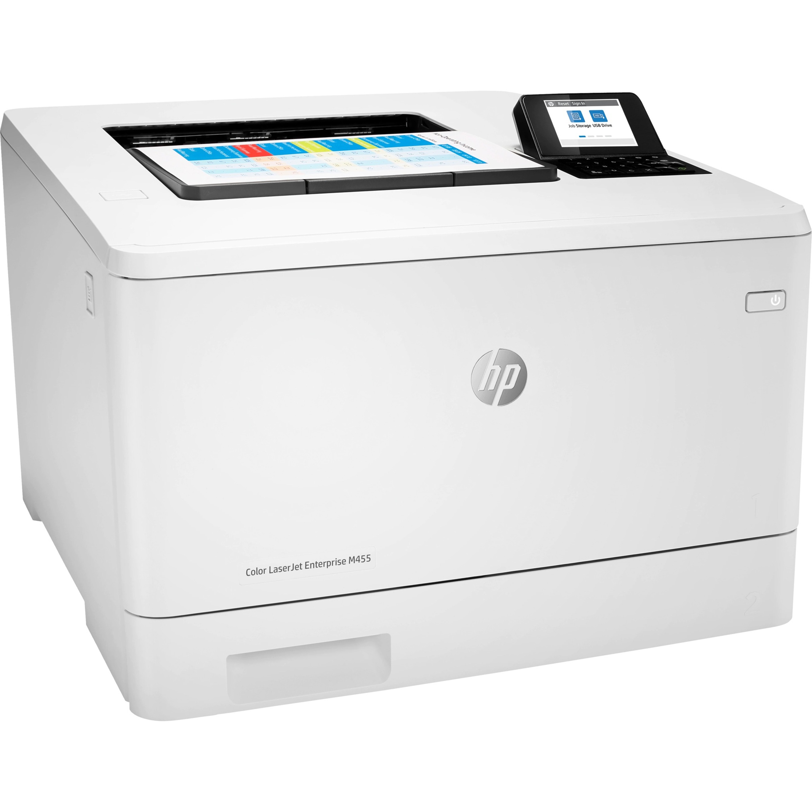 HP LaserJet Enterprise M455dn Desktop Laser Printer - Color - 27 ppm Mono / 27 ppm Color - 600 x 600 dpi Print - Automatic Duplex Print - 300 Sheets Input - Ethernet - 55000 Pages Duty Cycle - Plain Paper Print - Gigabit Ethernet - USB — right