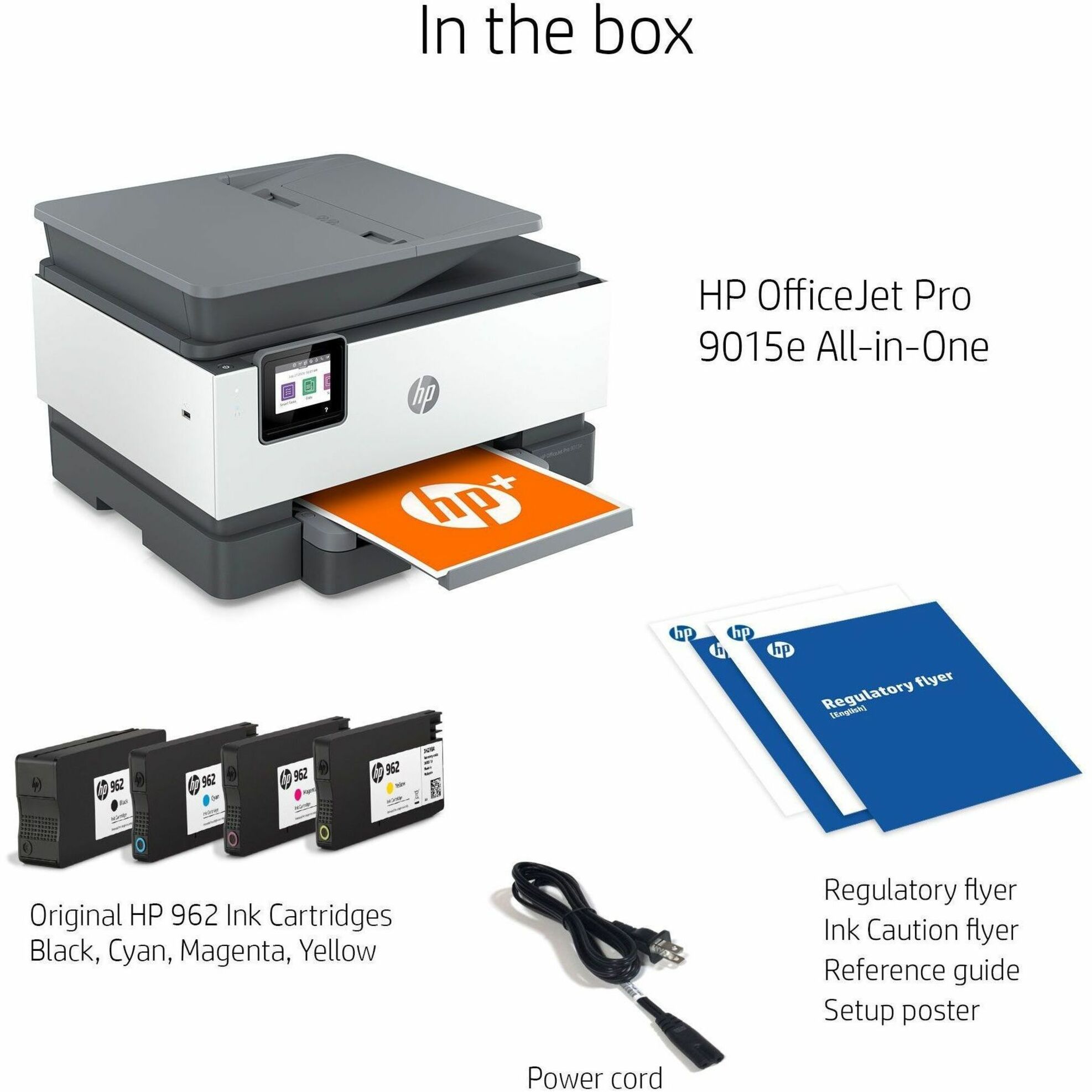 HP Officejet Pro 9015e Inkjet Multifunction Printer-Color-Copier/Fax/Scanner-32 ppm Mono/32 ppm Color Print-4800x1200 dpi Print-Automatic Duplex Print-25000 Pages-250 sheets Input-Color Flatbed Scanner-1200 dpi Optical Scan-Color Fax-Wireless LAN - Copier/Fax/Printer/Scanner - 32 ppm Mono/32 ppm Color Print - 4800 x 1200 dpi Print - Automatic Duplex Print - Up to 25000 Pages Monthly - 250 sheets Input - Color Flatbed Scanner - 1200 dpi Optical Scan - Color Fax - Ethernet - Wireless LAN - HP — alternate image1