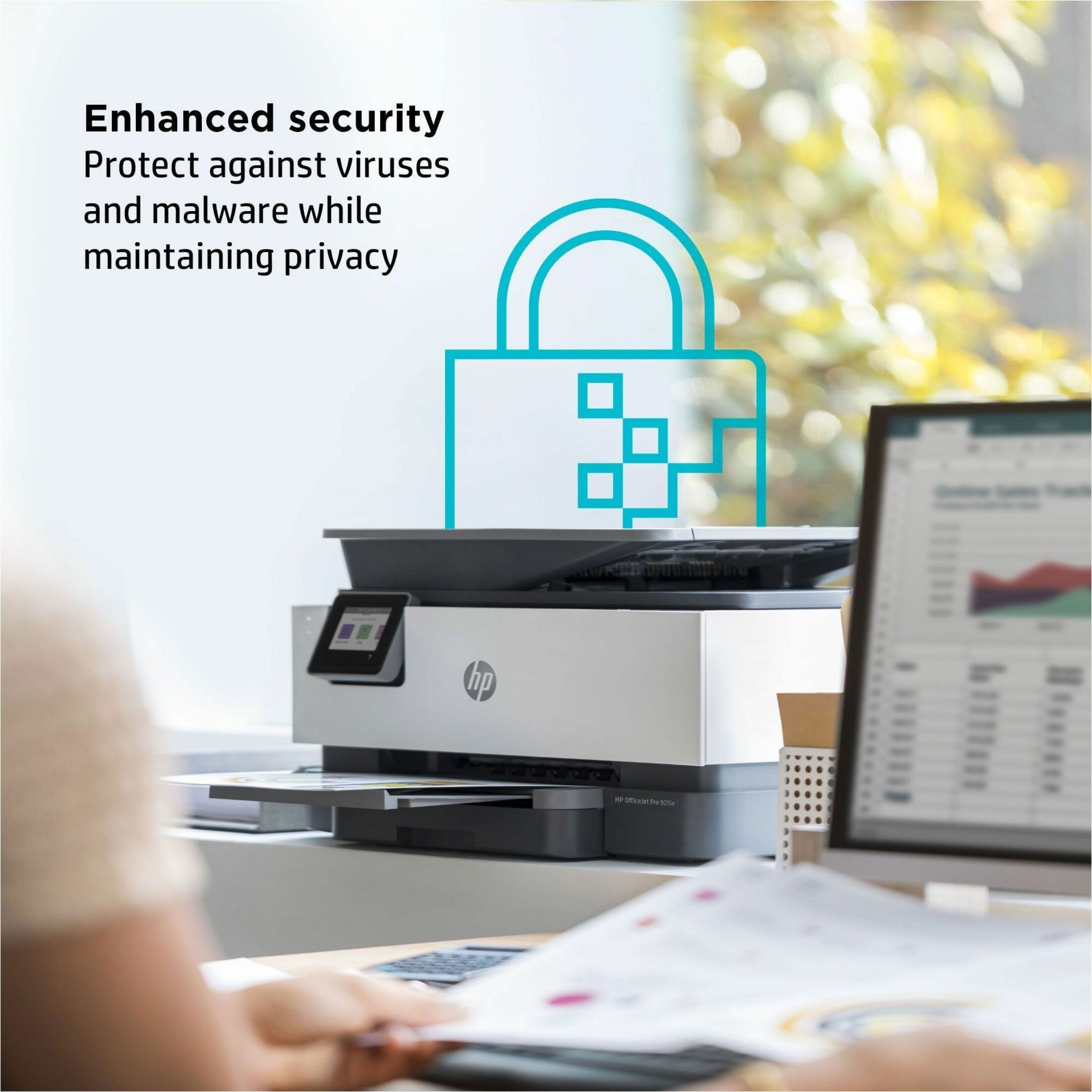 HP Officejet Pro 9015e Inkjet Multifunction Printer-Color-Copier/Fax/Scanner-32 ppm Mono/32 ppm Color Print-4800x1200 dpi Print-Automatic Duplex Print-25000 Pages-250 sheets Input-Color Flatbed Scanner-1200 dpi Optical Scan-Color Fax-Wireless LAN - Copier/Fax/Printer/Scanner - 32 ppm Mono/32 ppm Color Print - 4800 x 1200 dpi Print - Automatic Duplex Print - Up to 25000 Pages Monthly - 250 sheets Input - Color Flatbed Scanner - 1200 dpi Optical Scan - Color Fax - Ethernet - Wireless LAN - HP — alternate image4