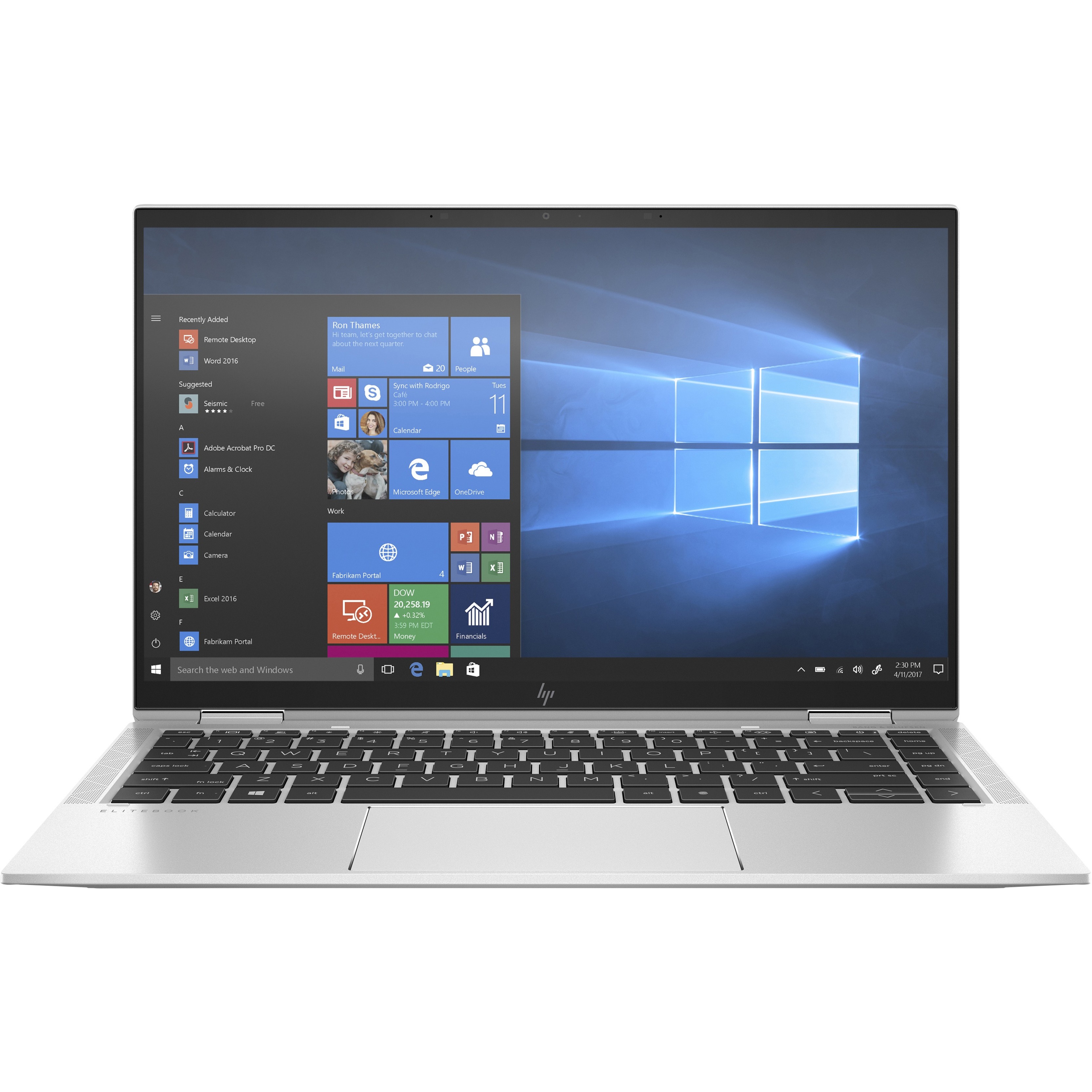 HP EliteBook x360 1040 G7 14" Touchscreen Convertible 2 in 1 Notebook - Intel Core i7 10th Gen i7-10810U - 32 GB - 512 GB SSD - Intel HD Graphics Premium - In-plane Switching (IPS) Technology, BrightView — front