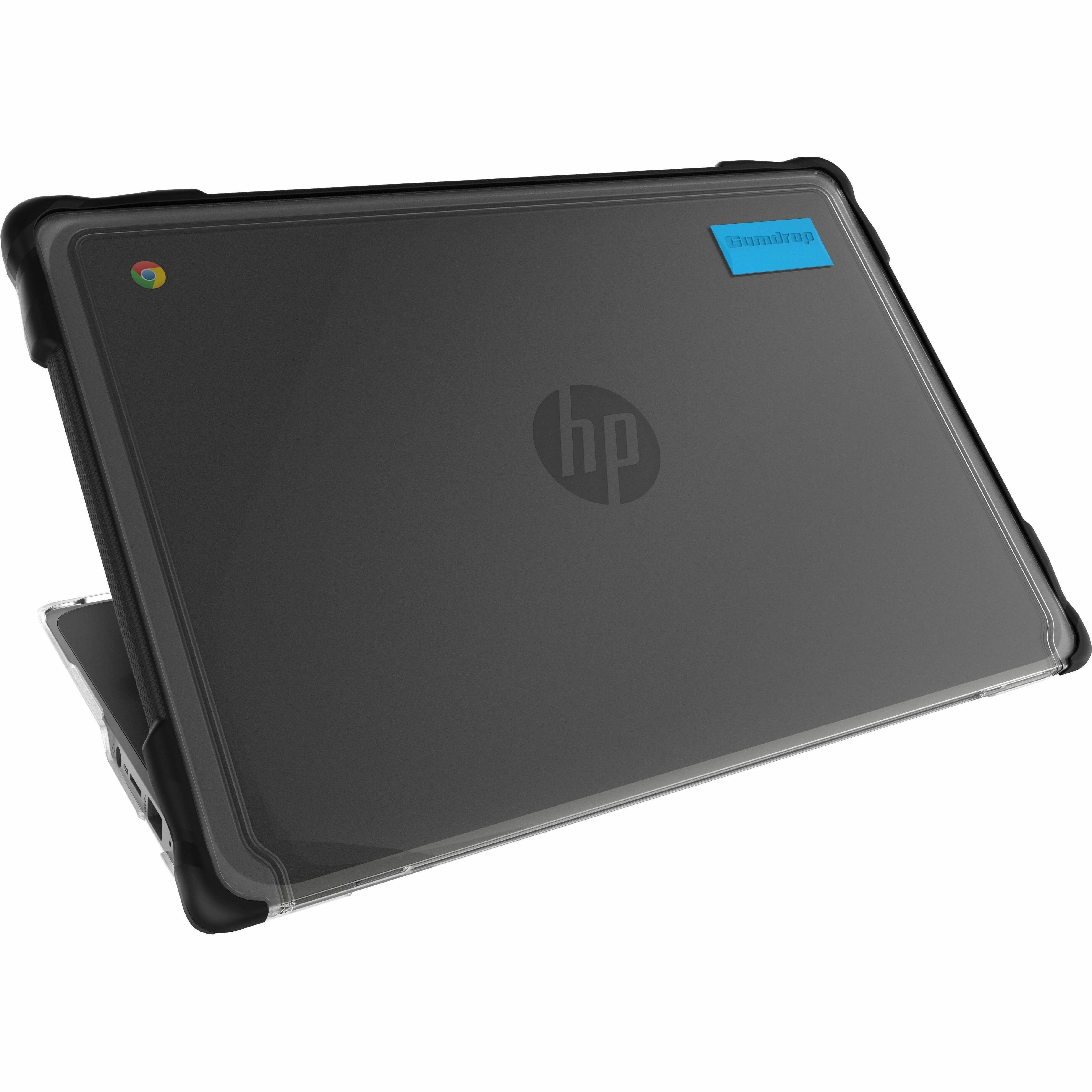 Gumdrop SlimTech for HP Fortis 11" G9 Q Chromebook - For HP Chromebook - Textured Grip - Transparent, Black - Frosted, Smooth - Bump Resistant, Scratch Resistant, Scuff Resistant, Drop Resistant - Thermoplastic Polyurethane (TPU), Polycarbonate, Rubber - Rugged
