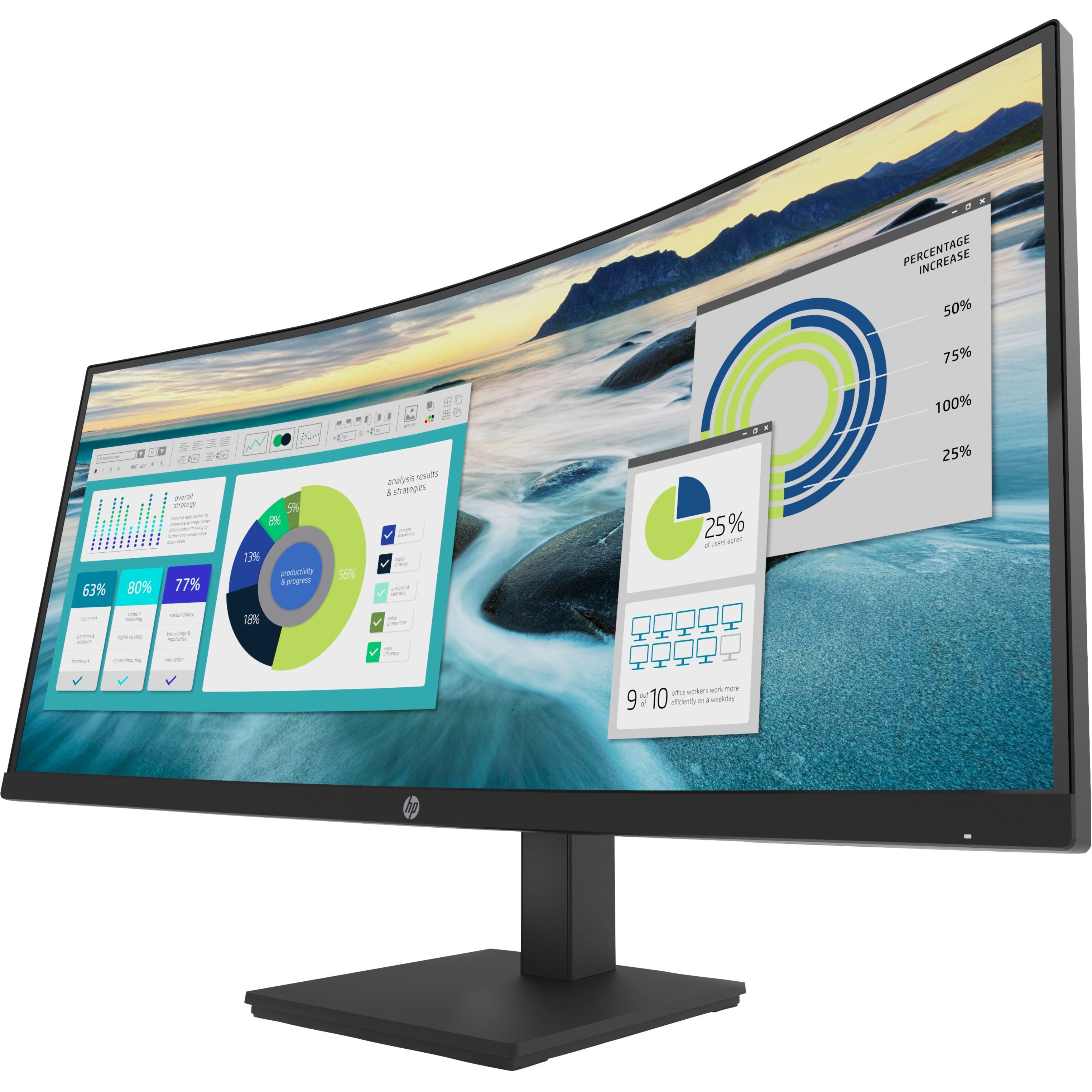 HP P34hc G4 34" Class WQHD Curved Screen LCD Monitor - 21:9 - Black - 34" Viewable - Vertical Alignment (VA) - LED Backlight - 3440 x 1440 - 250 Nit - 5 ms - 100 Hz Refresh Rate - Speakers - USB Type-C - HDMI - DisplayPort - VESA Mount Compatible - USB Hub