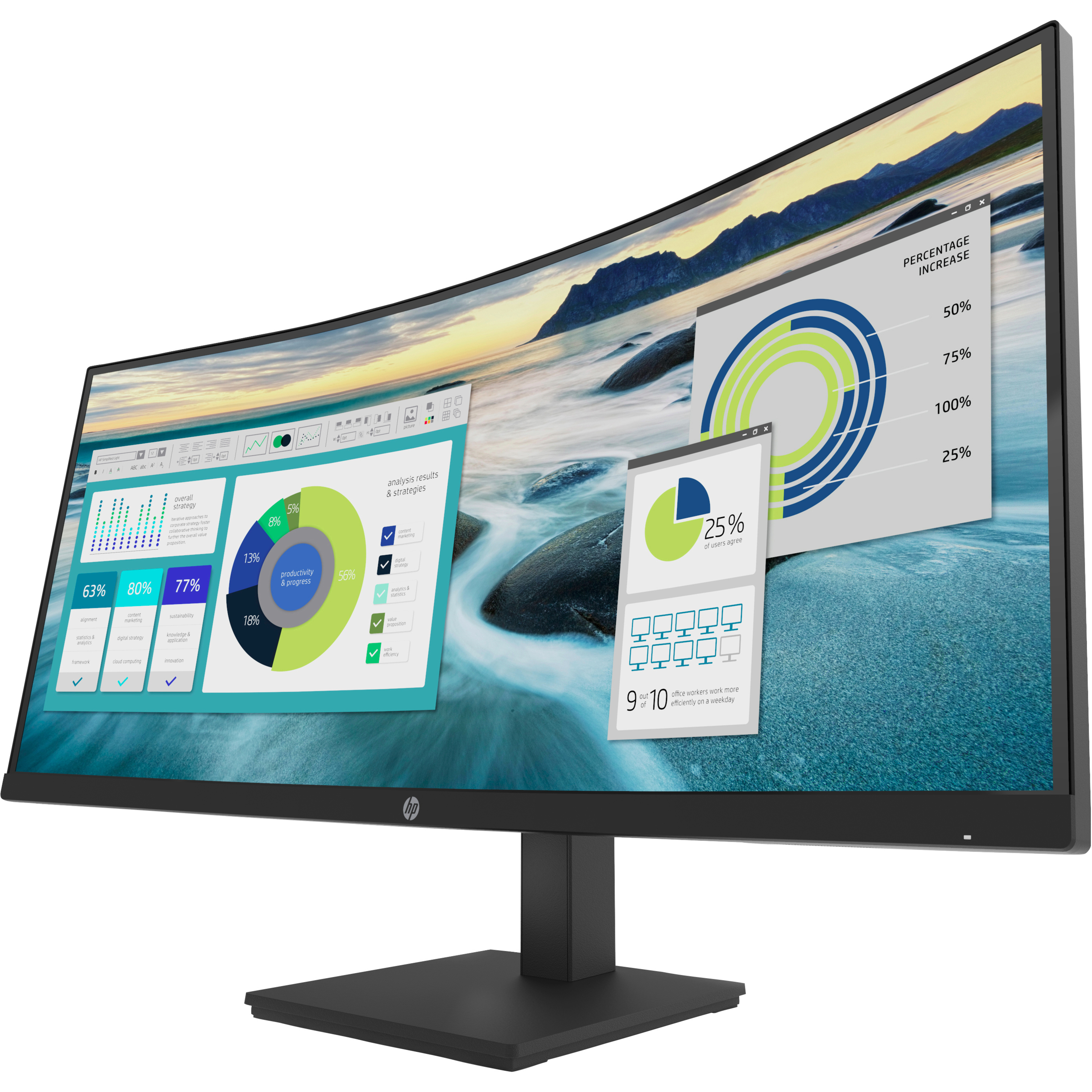 HP P34hc G4 34" Class WQHD Curved Screen LCD Monitor - 21:9 - Black - 34" Viewable - Vertical Alignment (VA) - LED Backlight - 3440 x 1440 - 250 Nit - 5 ms - 100 Hz Refresh Rate - Speakers - USB Type-C - HDMI - DisplayPort - VESA Mount Compatible - USB Hub