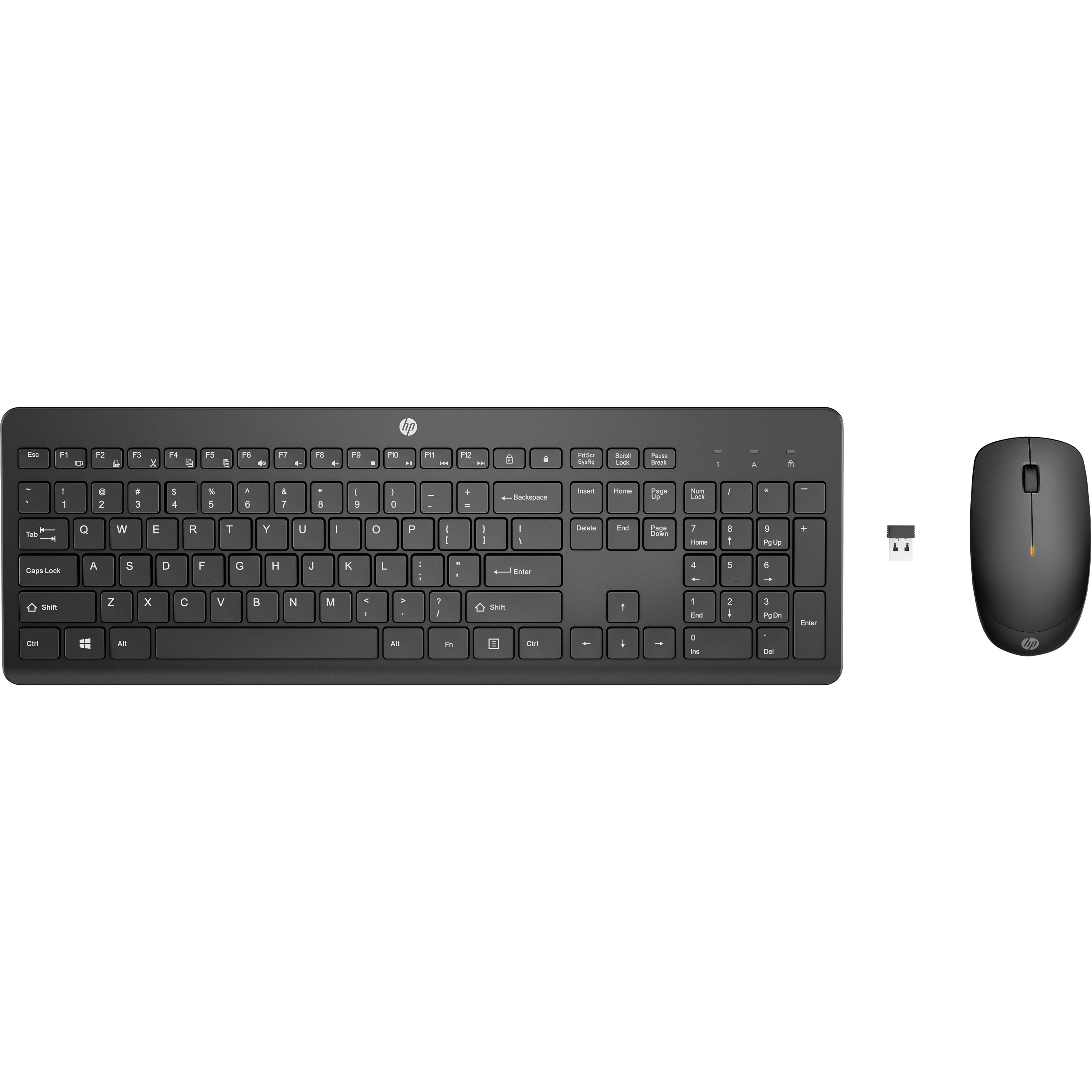 HP 235 Wireless Mouse and Keyboard Combo - USB Type A Wireless RF 2.40 GHz Keyboard - English (US) - USB Type A Wireless RF Mouse - 1600 dpi - AA, AAA - Compatible with Desktop Computer for Mac, PC - 1 / Each