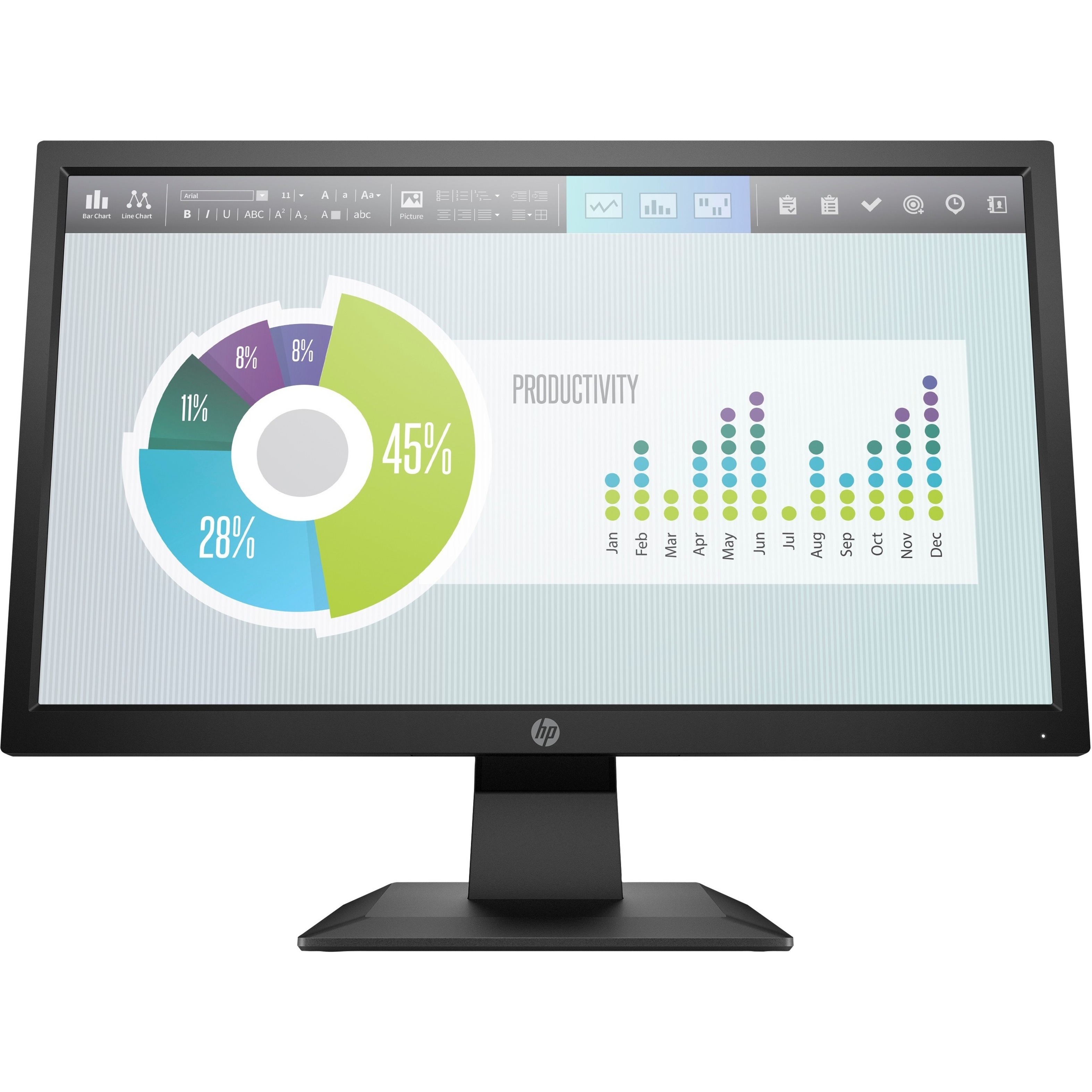 HP P204v 20" Class HD+ LCD Monitor - 16:9 - 19.5" Viewable - Twisted nematic (TN) - LED Backlight - 1600 x 900 - 200 Nit - 5 ms - 60 Hz Refresh Rate - HDMI - VGA - DisplayPort - VESA Mount Compatible