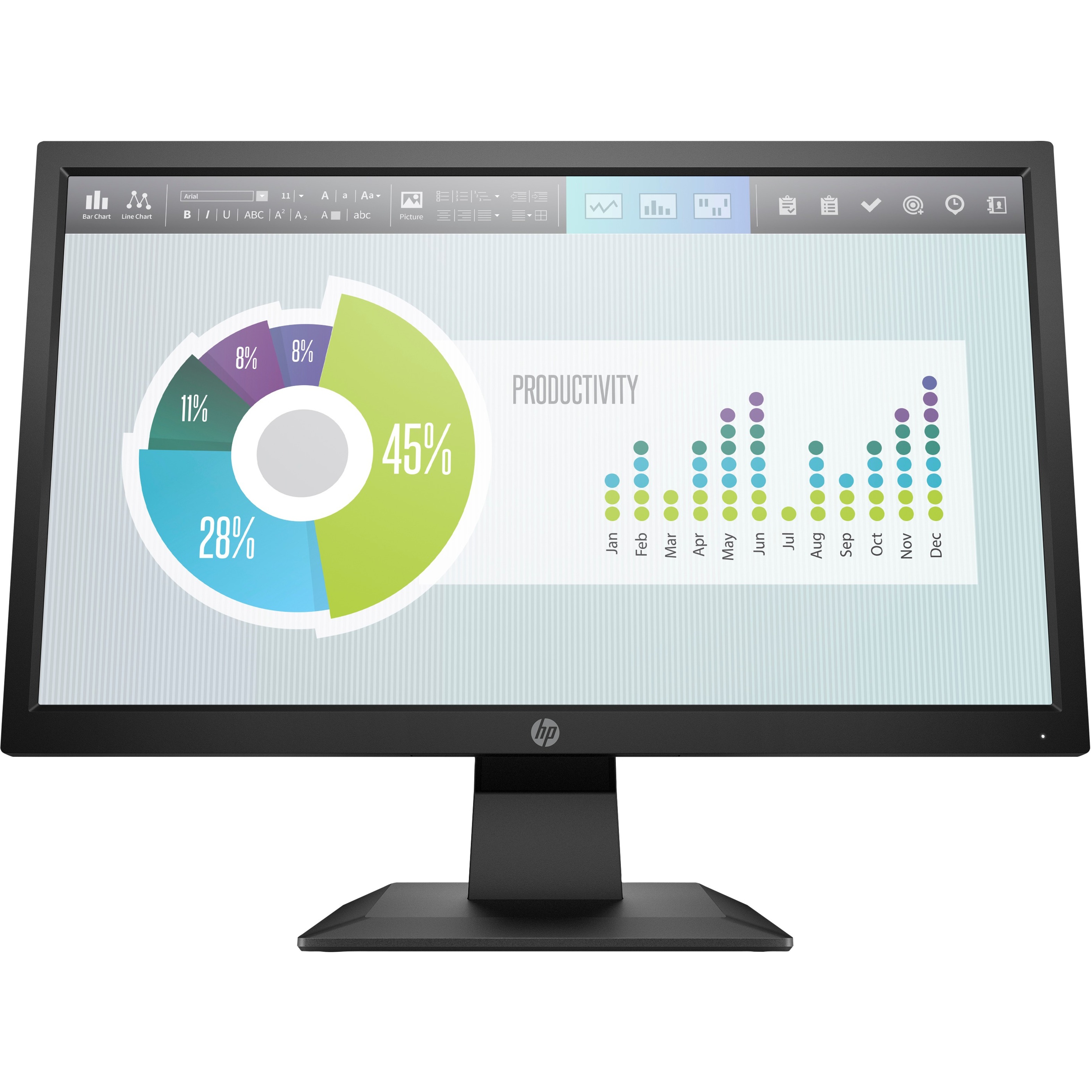 HP P204v 20" Class HD+ LCD Monitor - 16:9 - 19.5" Viewable - Twisted nematic (TN) - LED Backlight - 1600 x 900 - 200 Nit - 5 ms - 60 Hz Refresh Rate - HDMI - VGA - DisplayPort - VESA Mount Compatible