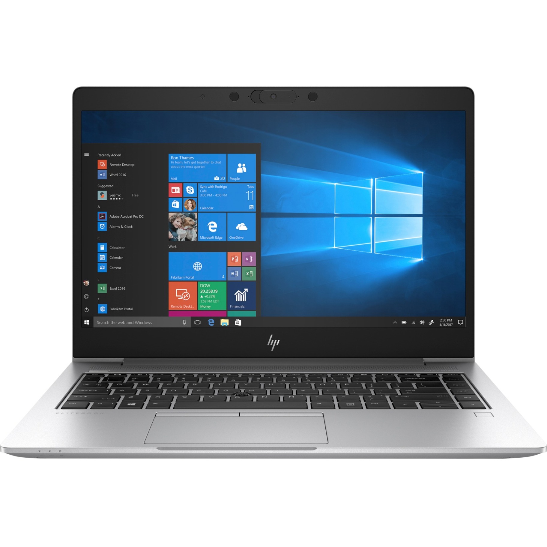 HP EliteBook 745 G6 14" Notebook - AMD Ryzen 5 3500U - 16 GB - 256 GB SSD - 1920 x 1080 - AMD Radeon Vega Graphics - In-plane Switching (IPS) Technology — frontmaximum