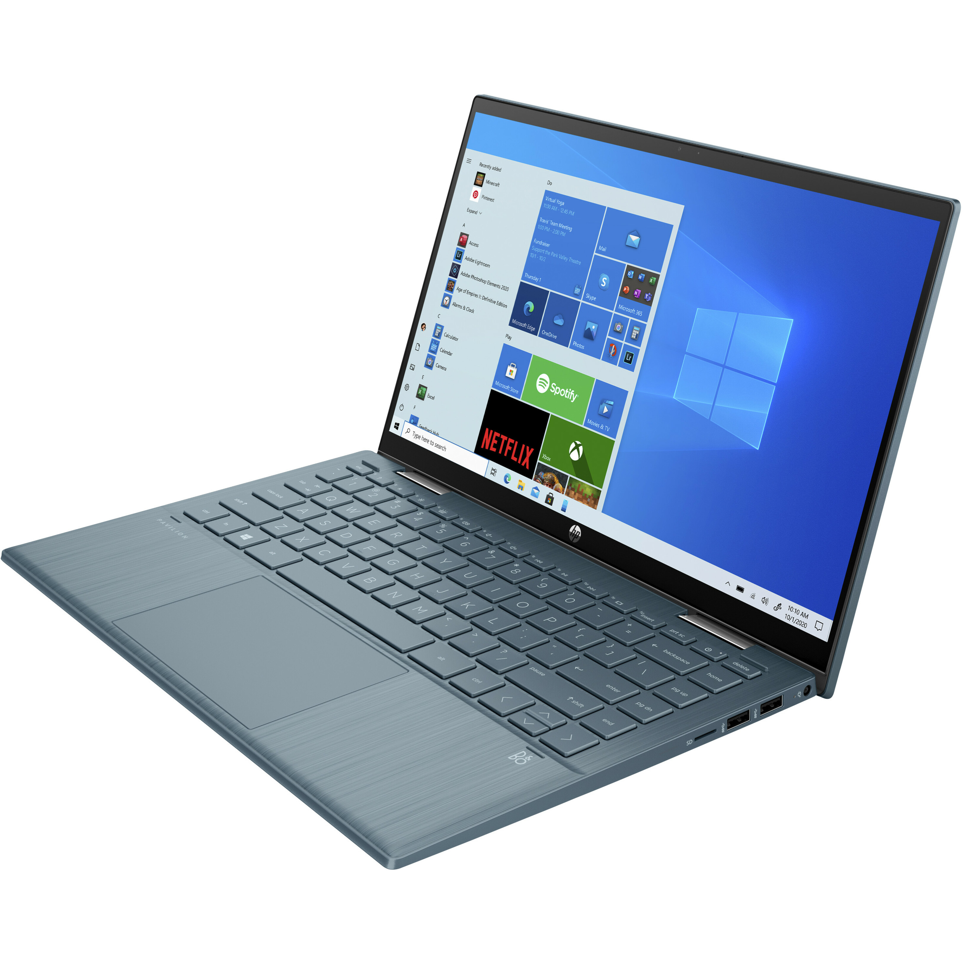 HP Pavilion x360 14-dy0000 14-dy00013la 14" Touchscreen Convertible 2 in 1 Notebook - HD - Intel Core i3 11th Gen i3-1125G4 - 4 GB - 256 GB SSD - Spruce Blue, Ash Gray - Intel Chip - 1366 x 768 - Windows 10 Home - Intel UHD Graphics - Front Camera/Webcam - 13 Hours Battery Run Time - IEEE 802.11ax Wireless LAN Standard