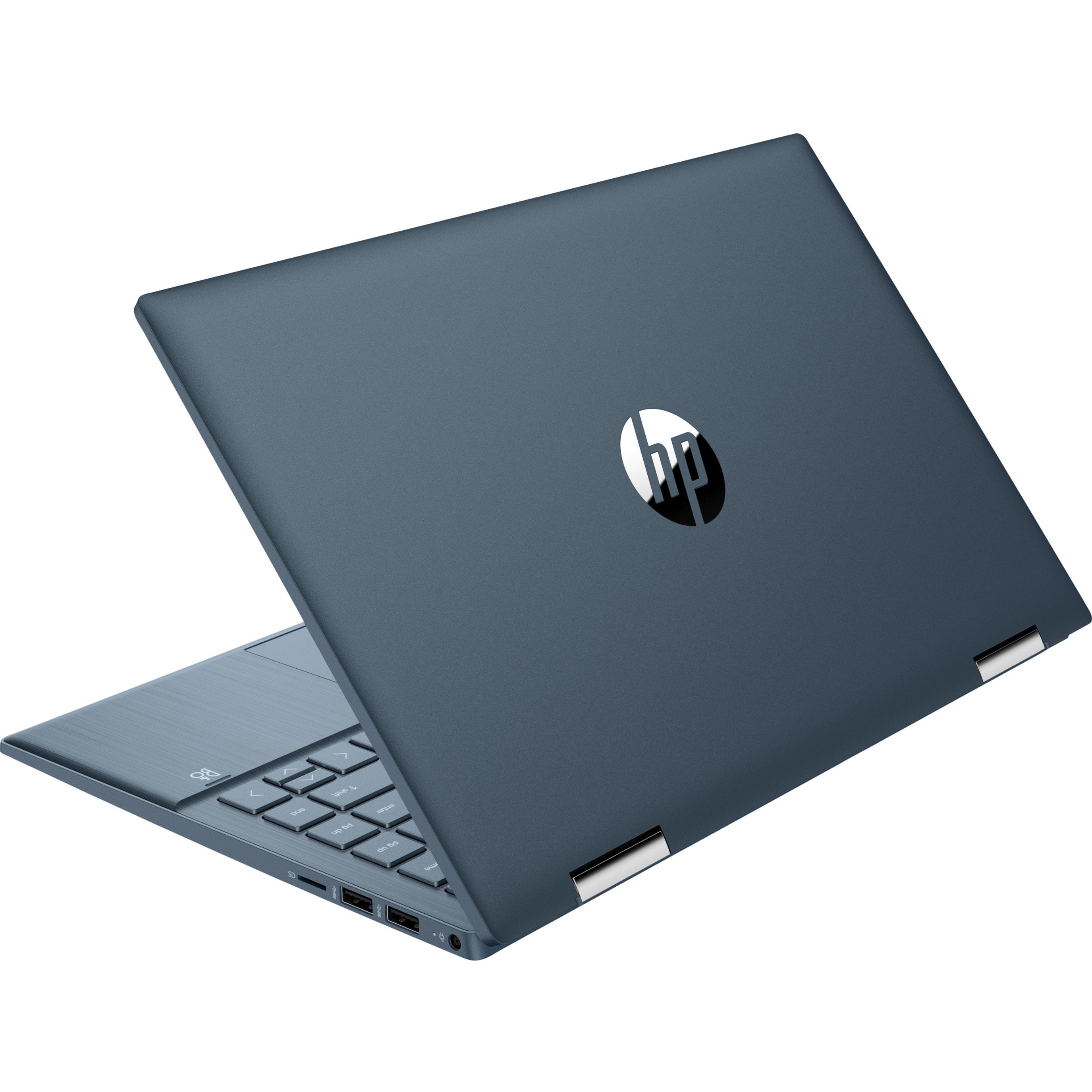 HP Pavilion x360 14-dy0000 14-dy00013la 14" Touchscreen Convertible 2 in 1 Notebook - HD - Intel Core i3 11th Gen i3-1125G4 - 4 GB - 256 GB SSD - Spruce Blue, Ash Gray - Intel Chip - 1366 x 768 - Windows 10 Home - Intel UHD Graphics - Front Camera/Webcam - 13 Hours Battery Run Time - IEEE 802.11ax Wireless LAN Standard — top
