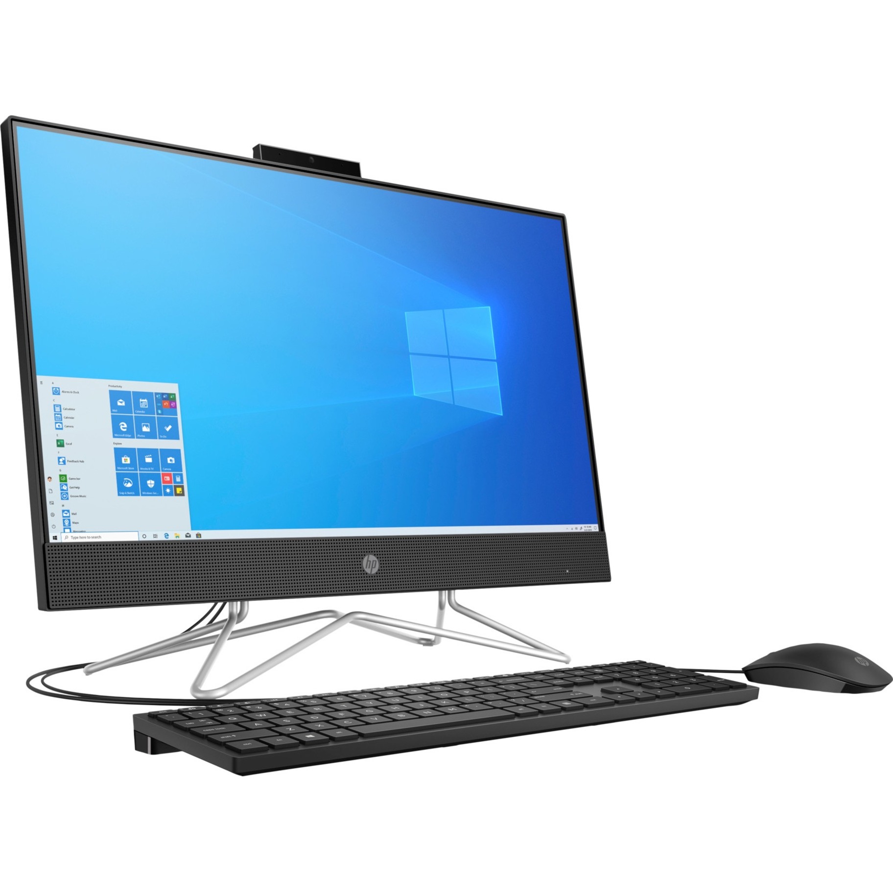 HP 24-df1500la All-in-One Computer - Intel Core i5 11th Gen i5-1135G7 - 12 GB - 512 GB SSD - 23.8" Full HD - Desktop - Jet Black - 1920 x 1080 - Windows 10 Home 64-bit - Intel Iris Xe Graphics DDR4 SDRAM - IEEE 802.11ac Wireless LAN - 65 W — right