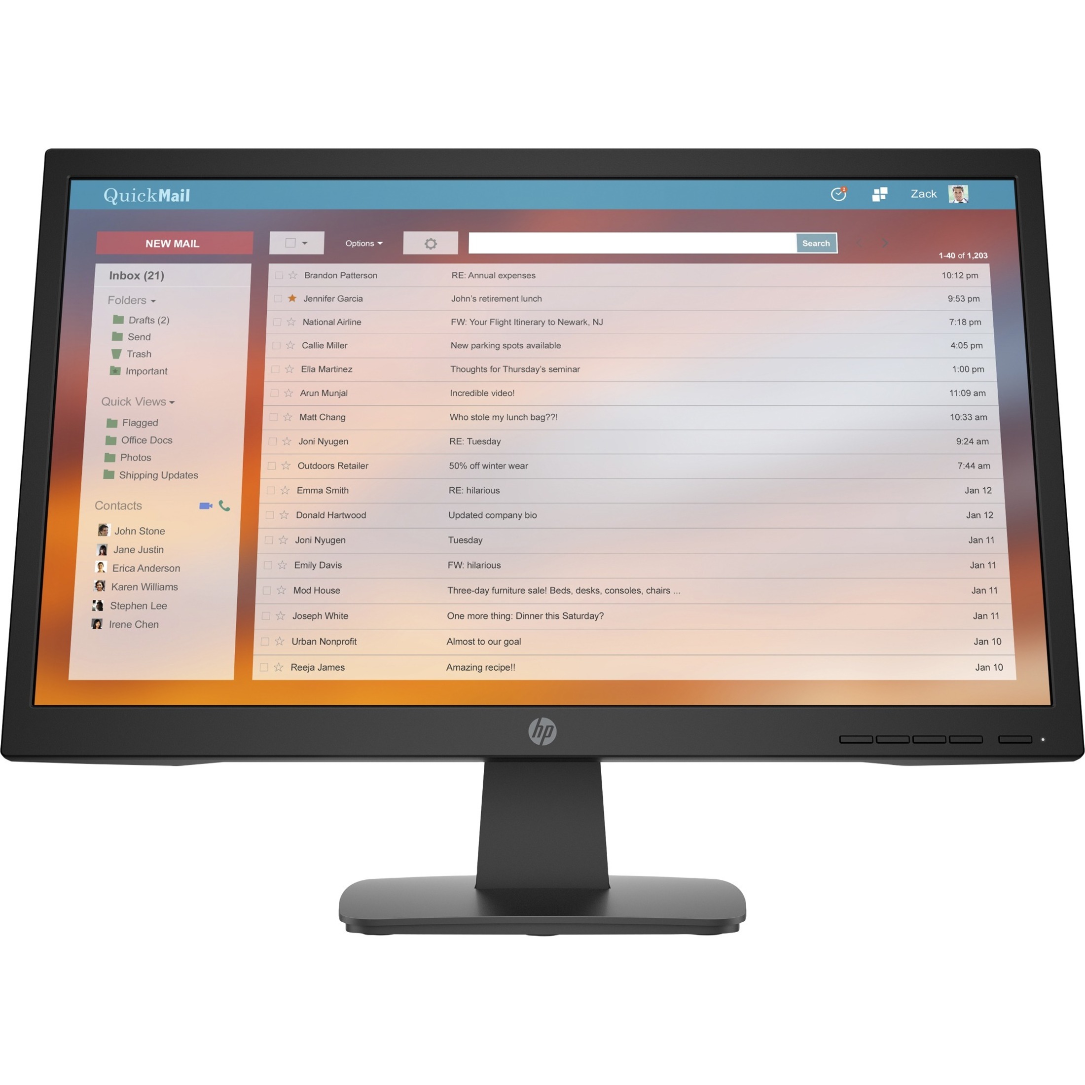 HP P22v G4 22" Class Full HD LCD Monitor - 16:9 - Black - 21.5" Viewable - Twisted nematic (TN) - LED Backlight - 1920 x 1080 - 250 Nit - 5 ms - 60 Hz Refresh Rate - HDMI - VGA - VESA Mount Compatible — front