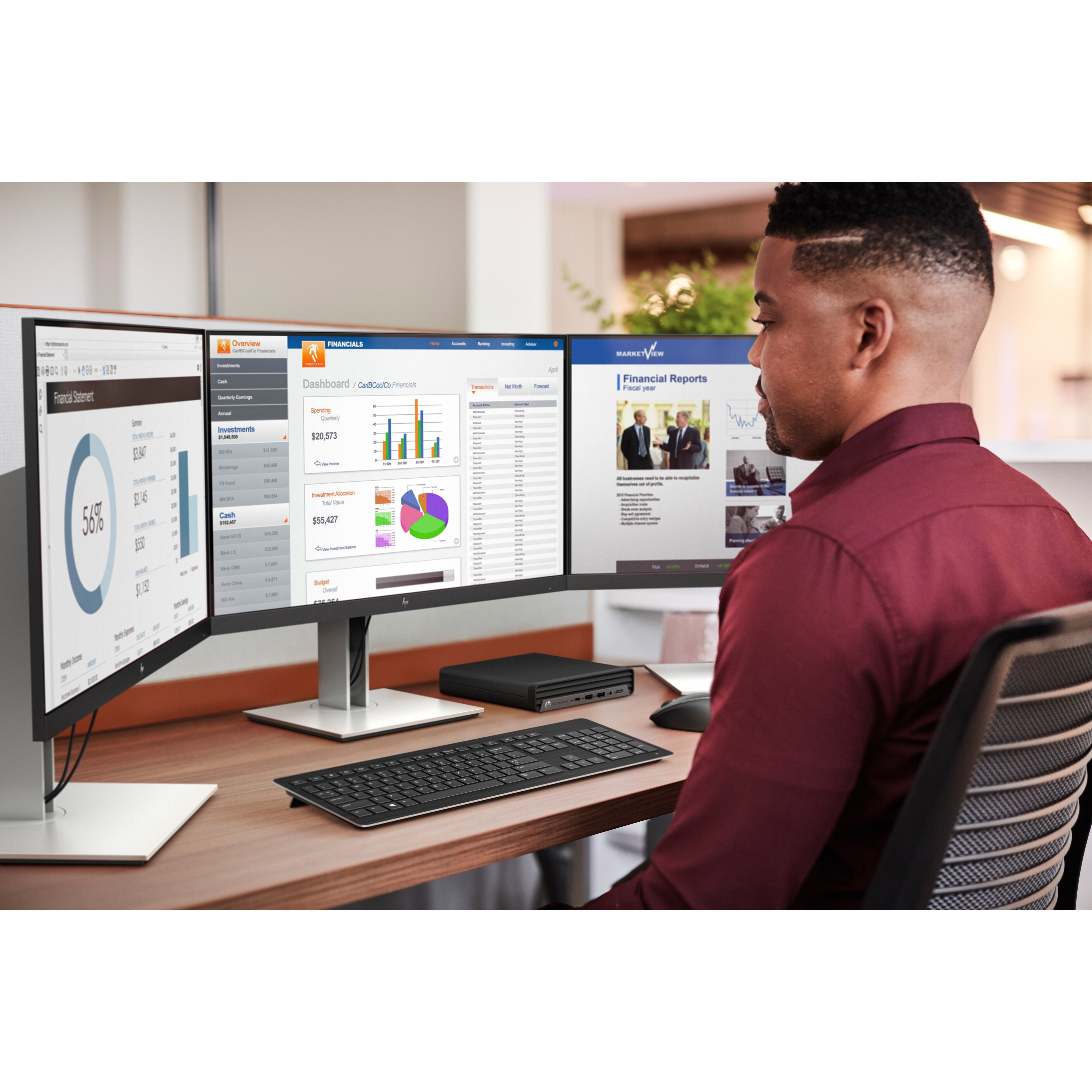 HP EliteDesk 805 G6 Desktop Computer - AMD Ryzen 5 PRO 4650GE - 16 GB - 256 GB SSD - Desktop Mini — alternate image1