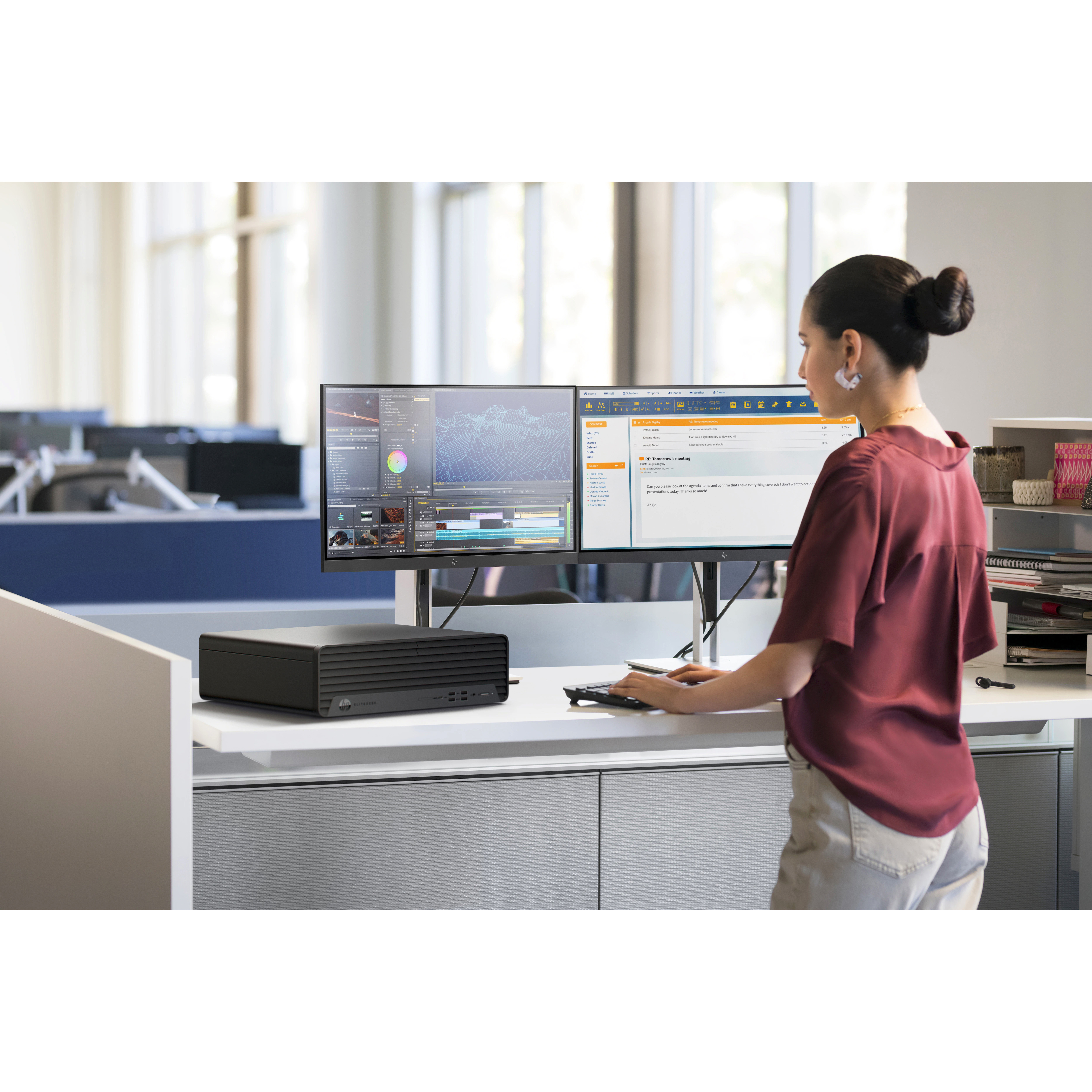 HP EliteDesk 800 G6 Desktop Computer - Intel Core i5 10th Gen i5-10500 - vPro Technology - 4 GB - 128 GB PCI Express NVMe SSD - Small Form Factor - Intel Q470 Chip - Intel UHD Graphics 630 DDR4 SDRAM — life style