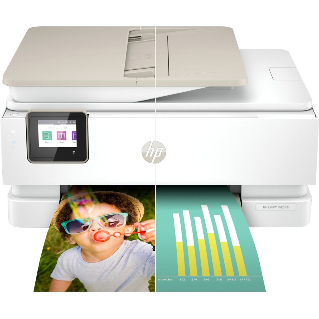 HP ENVY Inspire 7955e Inkjet Multifunction Printer-Color-Copier/Scanner-ppm Mono/10 ppm Color Print-4800x1200 dpi Print-Automatic Duplex Print-1000 Pages-125 sheets Input-Color Flatbed Scanner-1200 dpi Optical Scan-Wireless LAN - Copier/Printer/Scanner - 10 ppm Mono/7 ppm Color Print - 4800 x 1200 dpi Print - Automatic Duplex Print - Up to 1000 Pages Monthly - 125 sheets Input - Color Flatbed Scanner - 1200 dpi Optical Scan - Wireless LAN - Apple AirPrint, Mopria Print Service, ChromeOS, HP — alternate image2