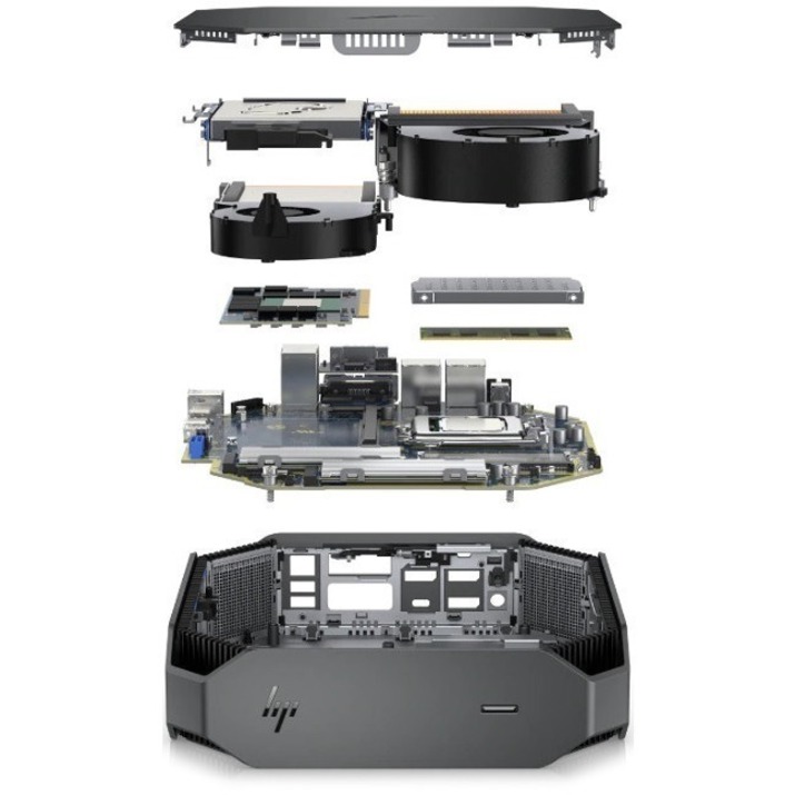 HP Z2 Mini G5 Workstation - 1 Xeon W-1250 - vPro Technology - 16 GB - 256 GB SSD - Mini PC - Intel W480 Chip - Serial ATA/600 Controller - 0, 1 RAID Levels - Intel Optane Memory Ready - Gigabit Ethernet — alternate image4