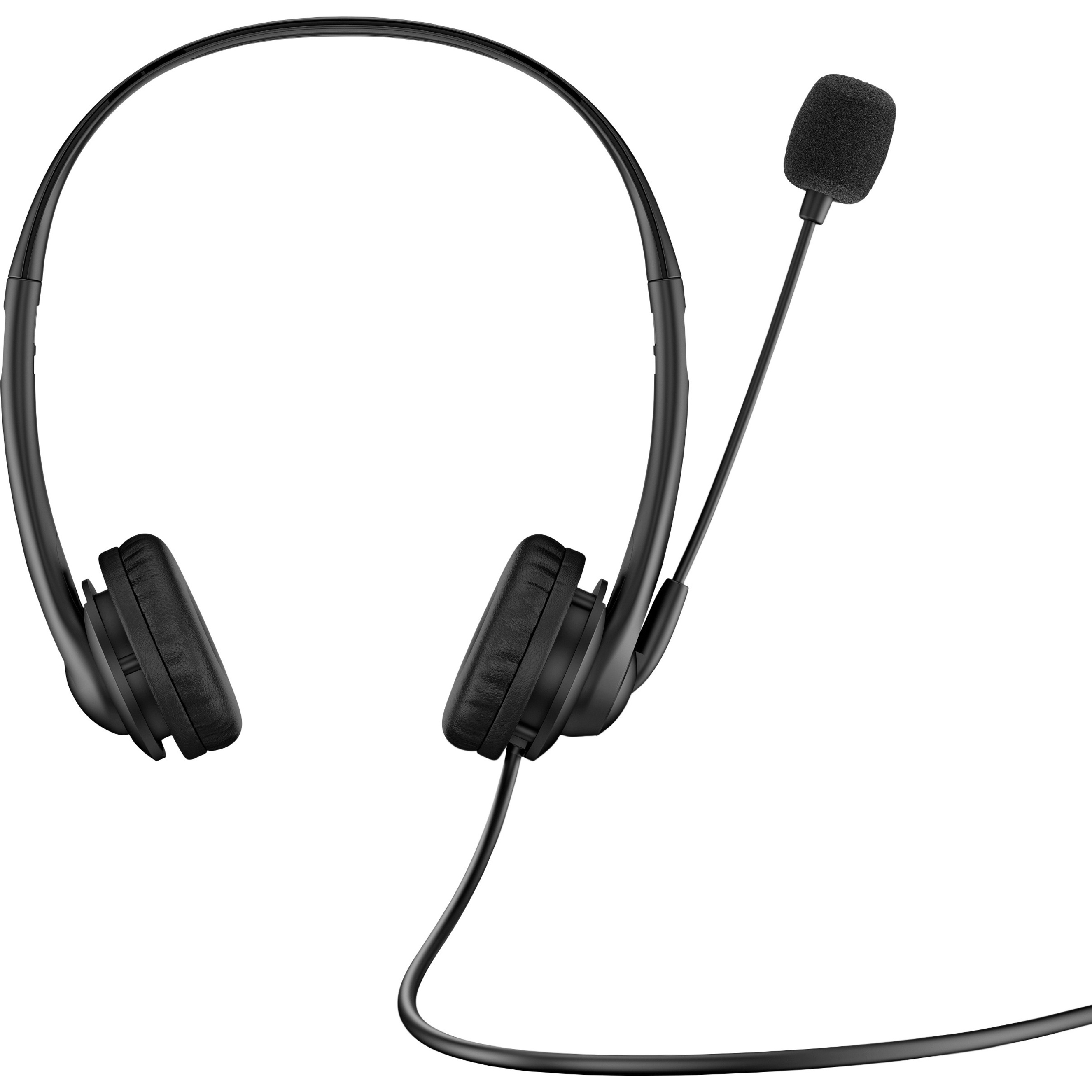 HP Stereo USB Headset G2 - Stereo - USB Type A - Wired - 64 Ohm - 20 Hz to 20 kHz - Over-the-head - Binaural - Supra-aural - 5.90 ft Cable - Uni-directional Microphone - Noise Canceling - Black — front