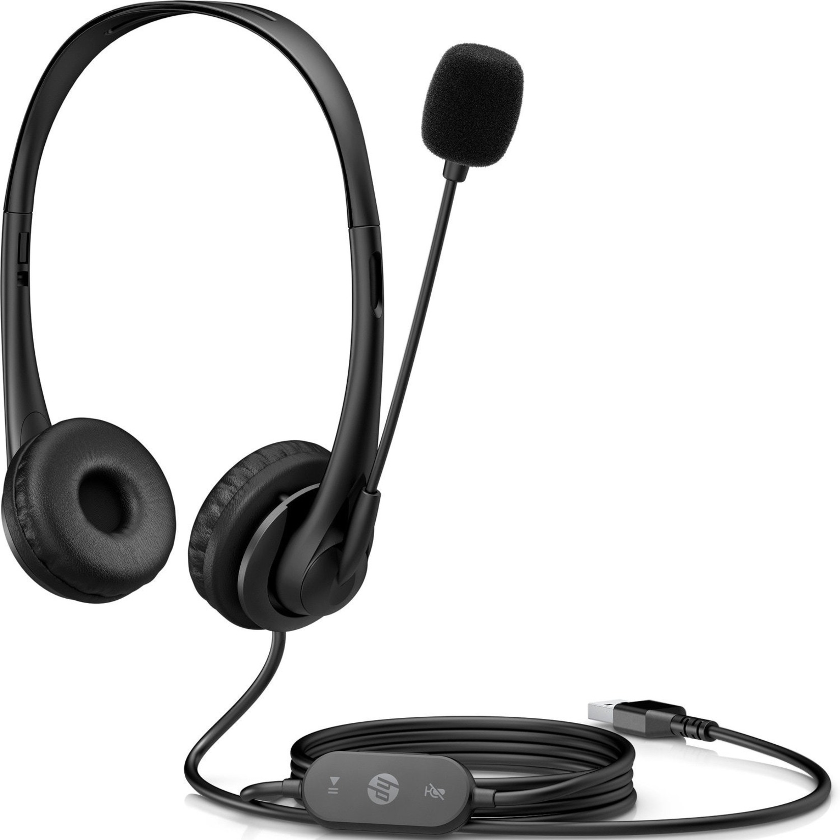 HP Stereo USB Headset G2 - Stereo - USB Type A - Wired - 64 Ohm - 20 Hz to 20 kHz - Over-the-head - Binaural - Supra-aural - 5.90 ft Cable - Uni-directional Microphone - Noise Canceling - Black