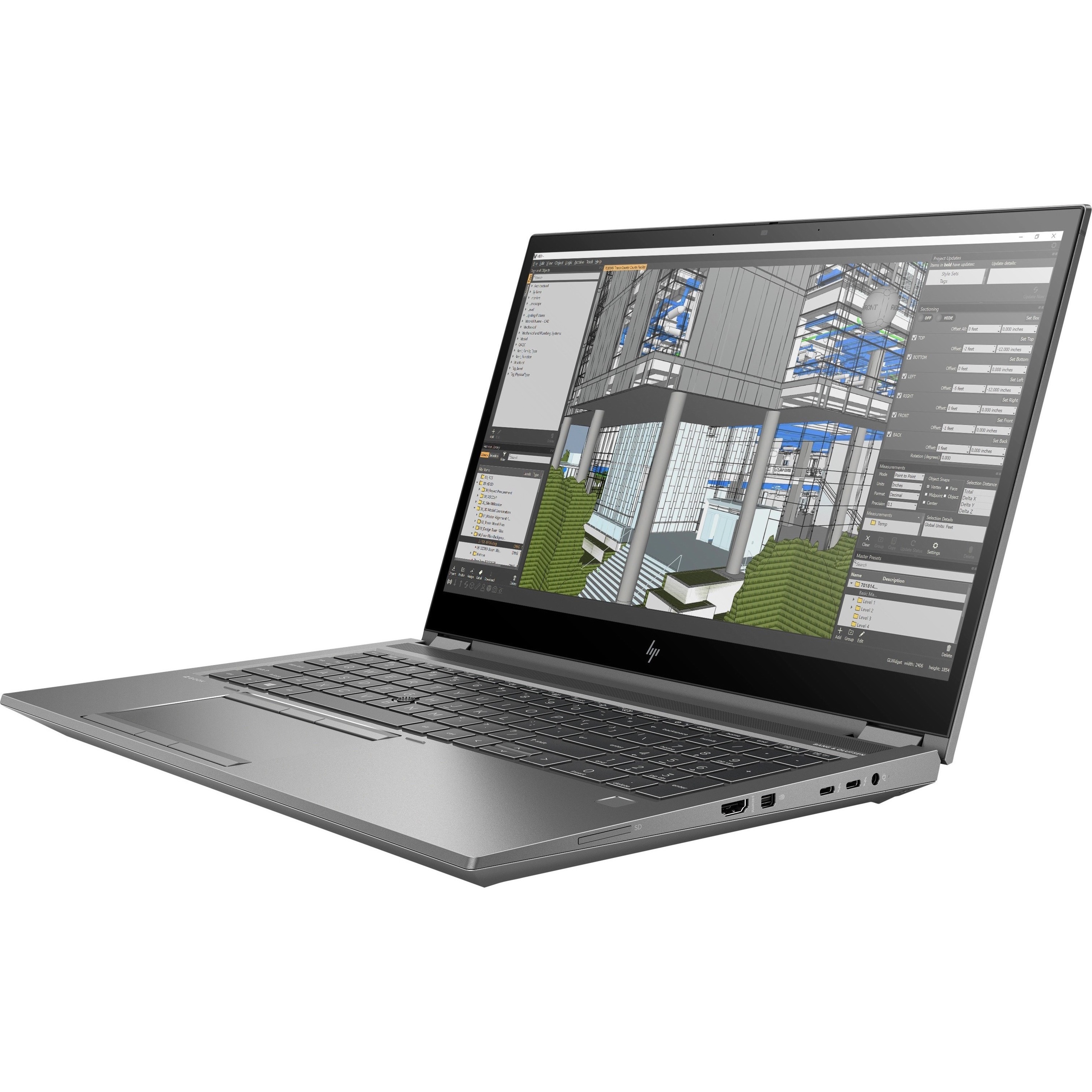 HP ZBook Fury 15 G8 15.6" Rugged Mobile Workstation - Intel Core i7 11th Gen i7-11850H - 16 GB - 512 GB SSD - Intel WM590 Chip - In-plane Switching (IPS) Technology, Sure View - Front Camera/Webcam - IEEE 802.11ax Wireless LAN Standard — alternate image1