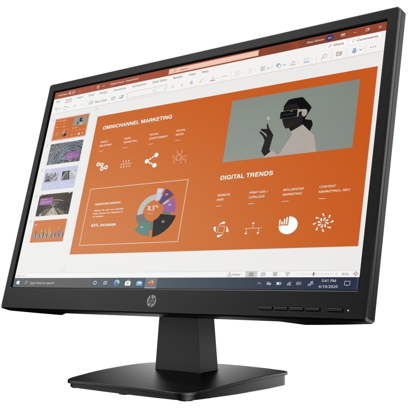 HP P22VA G4 22" Class Full HD LCD Monitor - 16:9 - Black - 21.5" Viewable - Vertical Alignment (VA) - LED Backlight - 1920 x 1080 - 250 Nit - 7 ms - 60 Hz Refresh Rate - HDMI - VGA - VESA Mount Compatible