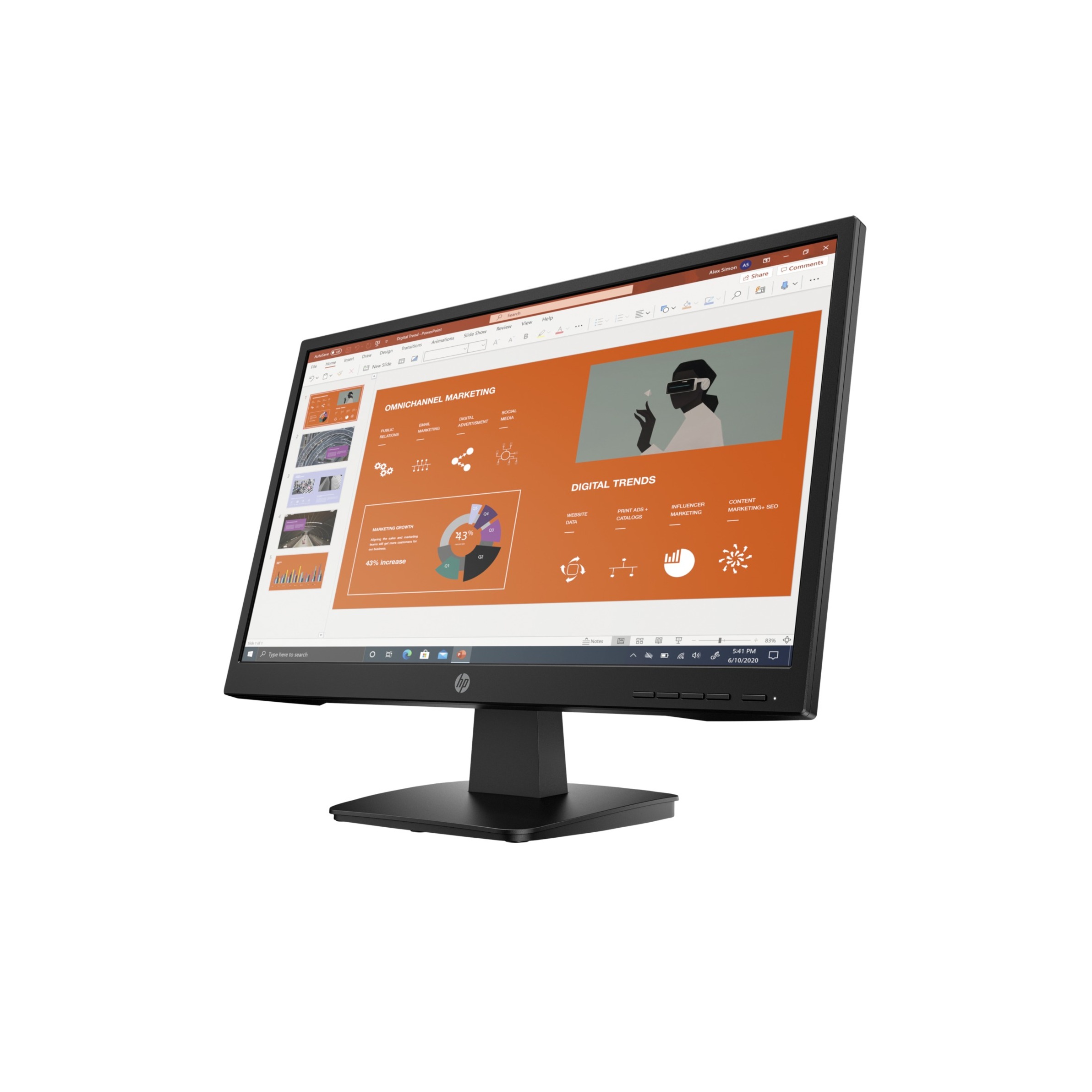 HP P22VA G4 22" Class Full HD LCD Monitor - 16:9 - Black - 21.5" Viewable - Vertical Alignment (VA) - LED Backlight - 1920 x 1080 - 250 Nit - 7 ms - 60 Hz Refresh Rate - HDMI - VGA - VESA Mount Compatible