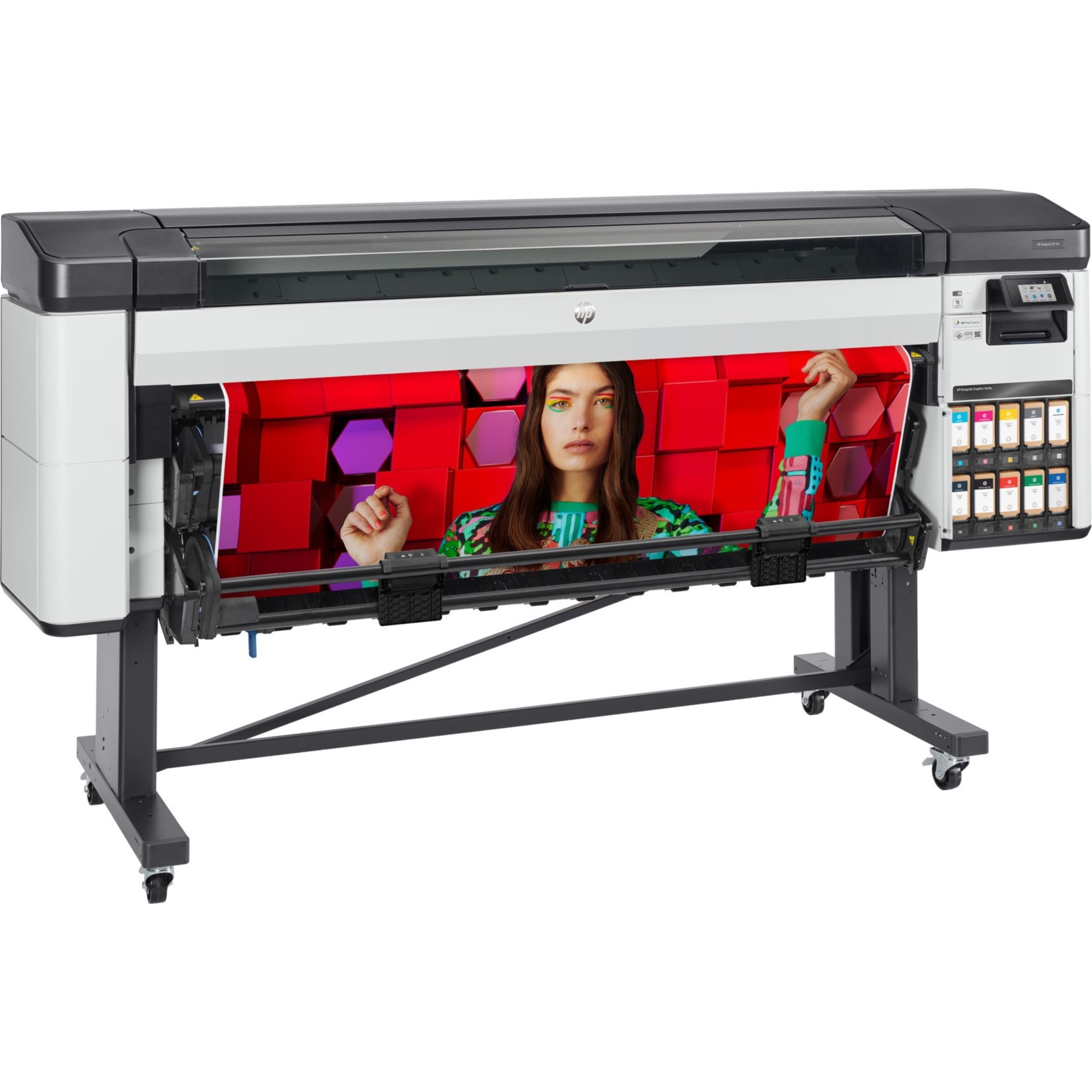 HP Designjet Z9+ Pro Inkjet Large Format Printer - 64" Print Width - Color - 6 Color(s) - 1055 ft²/h Color Speed - 2400 x 1200 dpi - Ethernet - Plain Paper, Roll Paper, Banner, Canvas, Poster Paper, Photo Paper - Floor Standing Supported - Printer Stand Included — alternate image4