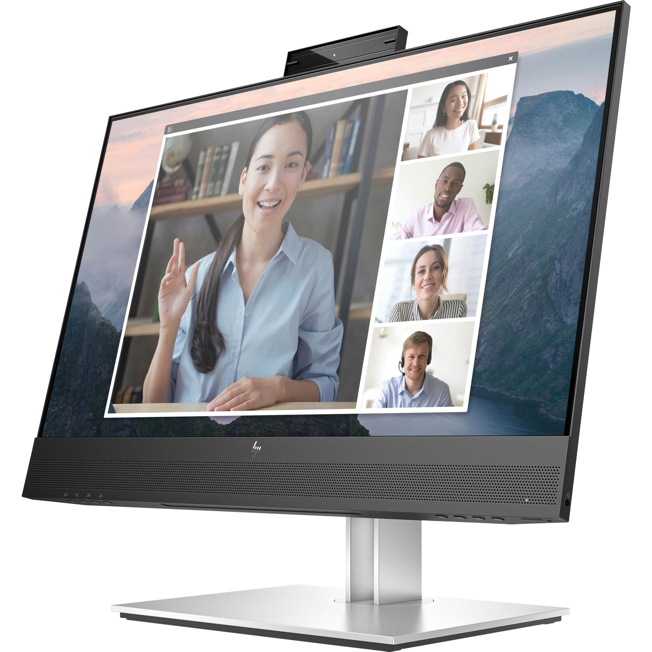 HP E24mv G4 24" Class Webcam Full HD LCD Monitor - 16:9 - Black, Silver - 23.8" Viewable - In-plane Switching (IPS) Technology - 1920 x 1080 - 250 Nit - 5 ms - 60 Hz Refresh Rate - Speakers - Tilt, Swivel, Height, Pivot - HDMI - VGA - DisplayPort - VESA Mount Compatible - USB Hub