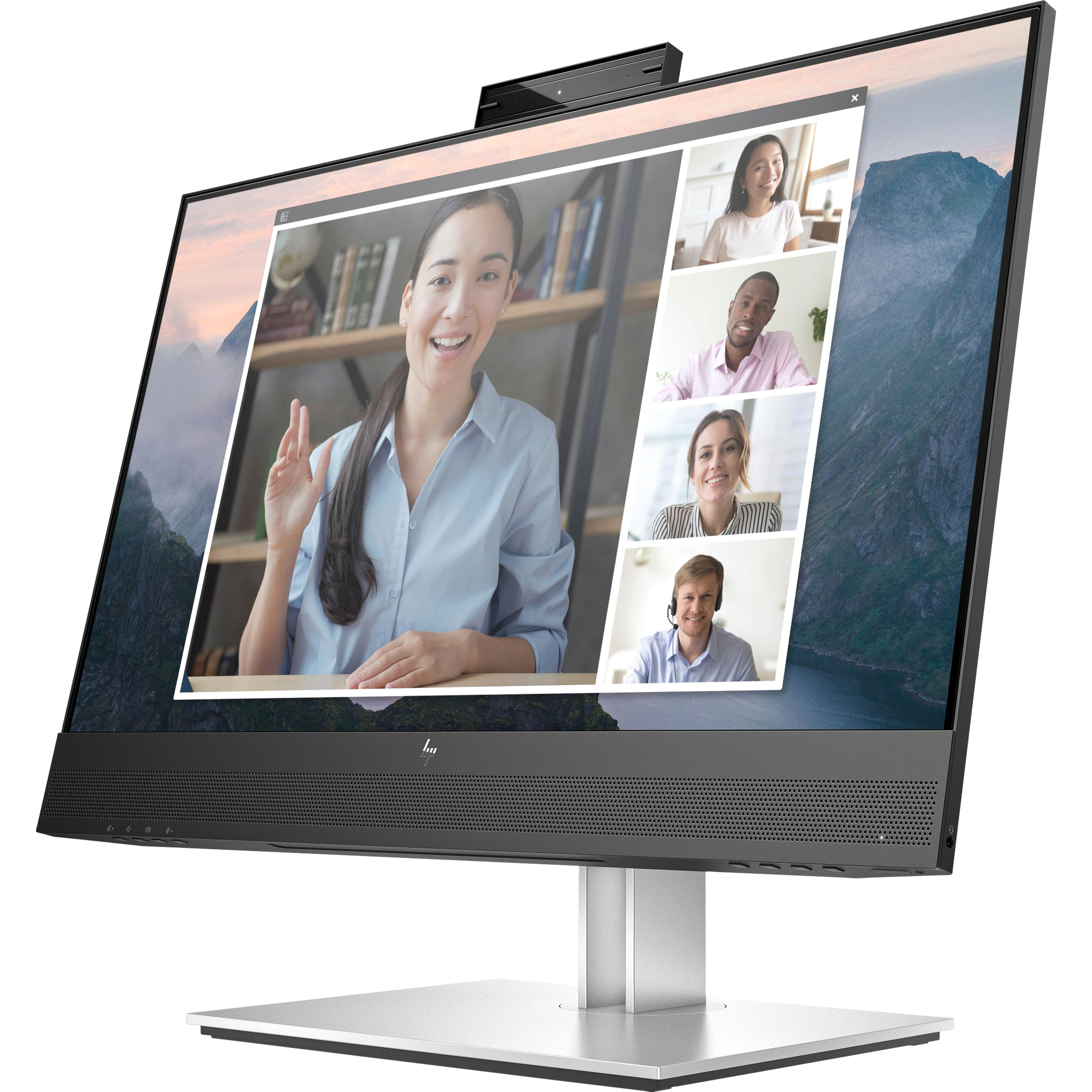 HP E24mv G4 24" Class Webcam Full HD LCD Monitor - 16:9 - Black, Silver - 23.8" Viewable - In-plane Switching (IPS) Technology - 1920 x 1080 - 250 Nit - 5 ms - 60 Hz Refresh Rate - Speakers - Tilt, Swivel, Height, Pivot - HDMI - VGA - DisplayPort - VESA Mount Compatible - USB Hub