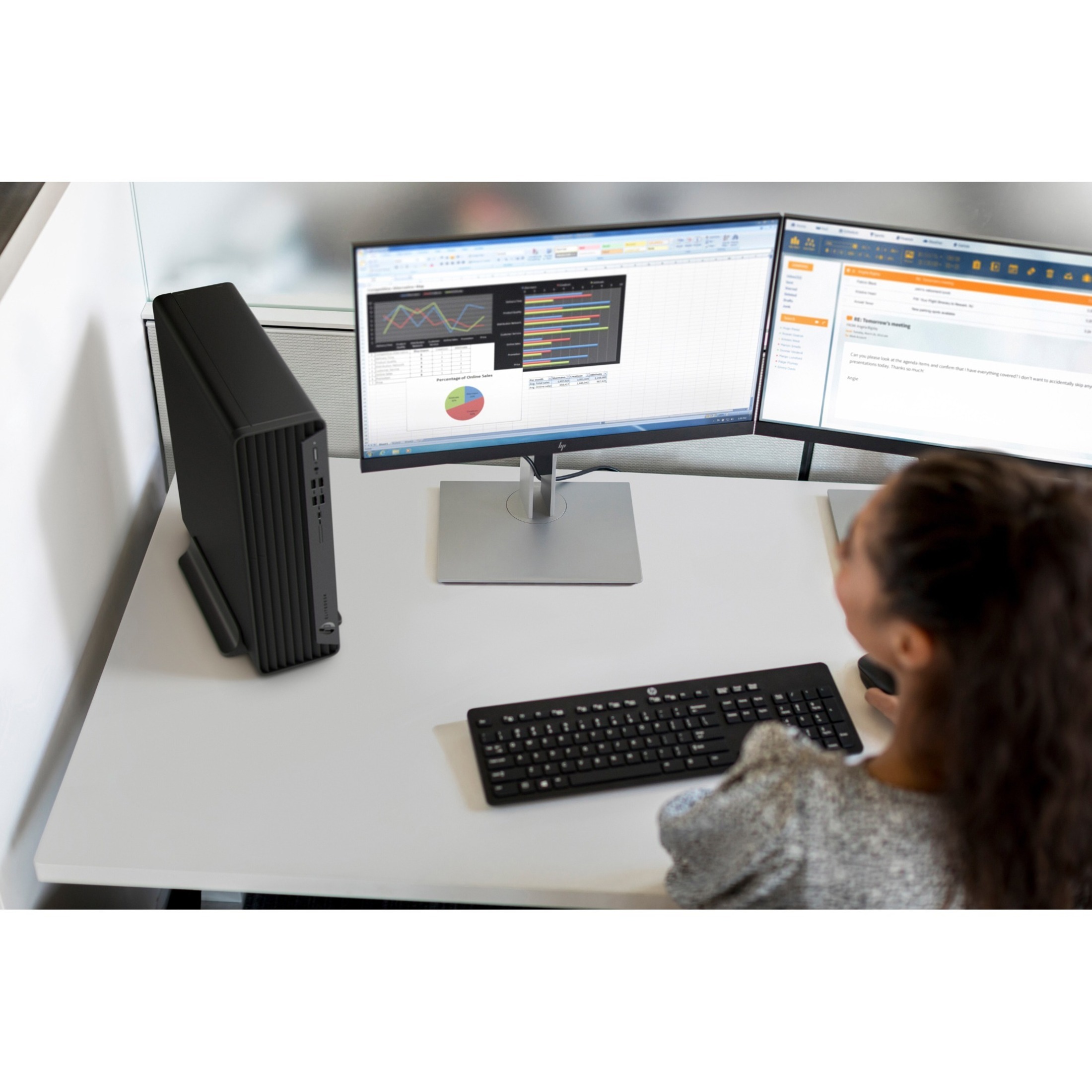 HP EliteDesk 800 G6 Desktop Computer - Intel Core i9 10th Gen i9-10900 - vPro Technology - 32 GB - 1 TB HDD - Small Form Factor - Intel Q470 Chip - Intel UHD Graphics 630 DDR4 SDRAM — alternate image3