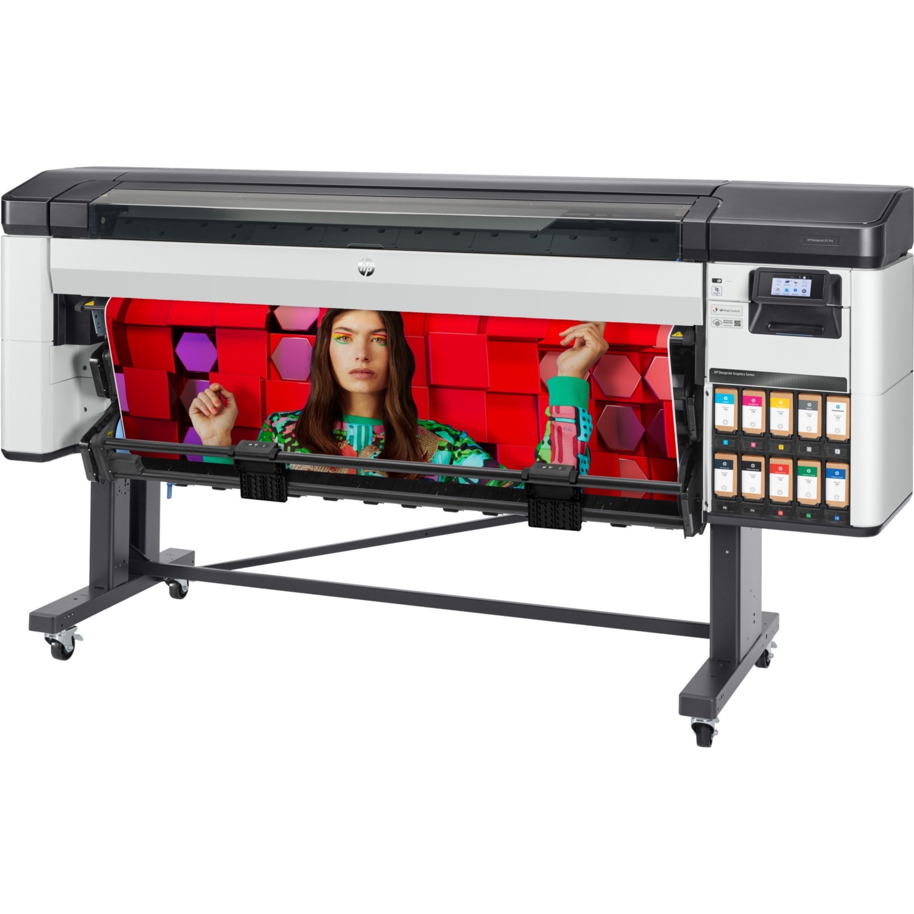 HP Designjet Z9+ Pro PostScript Inkjet Large Format Printer - 64" Print Width - Color - 9 Color(s) - 1055 ft²/h Mono Speed - 11355.9 ft²/h Color Speed - 2400 x 1200 dpi - Ethernet - Plain Paper, Canvas, Roll Paper, Banner, Coated Paper, Glossy Paper - Floor Standing Supported - Adobe PDF 1.7, Adobe PostScript 3, TIFF, JPEG, CALS/G4, HP GL/2, HP RTL — alternate image4