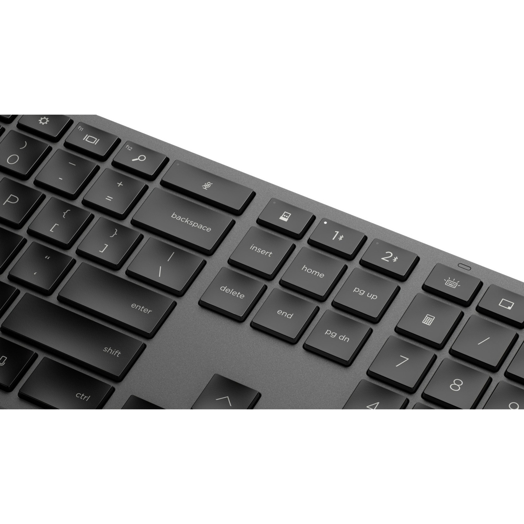 HP 975 Dual-Mode Wireless Keyboard - Wireless Connectivity - Bluetooth - 2.40 GHz - Notebook - PC, Mac - Black — alternate image1
