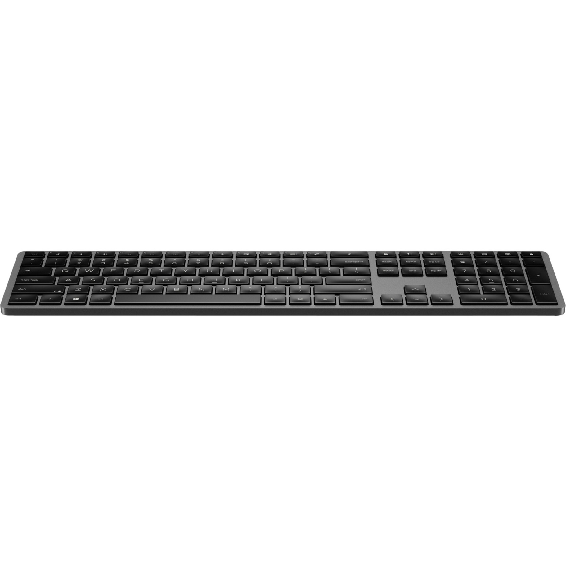 HP 975 Dual-Mode Wireless Keyboard - Wireless Connectivity - Bluetooth - 2.40 GHz - Notebook - PC, Mac - Black — front