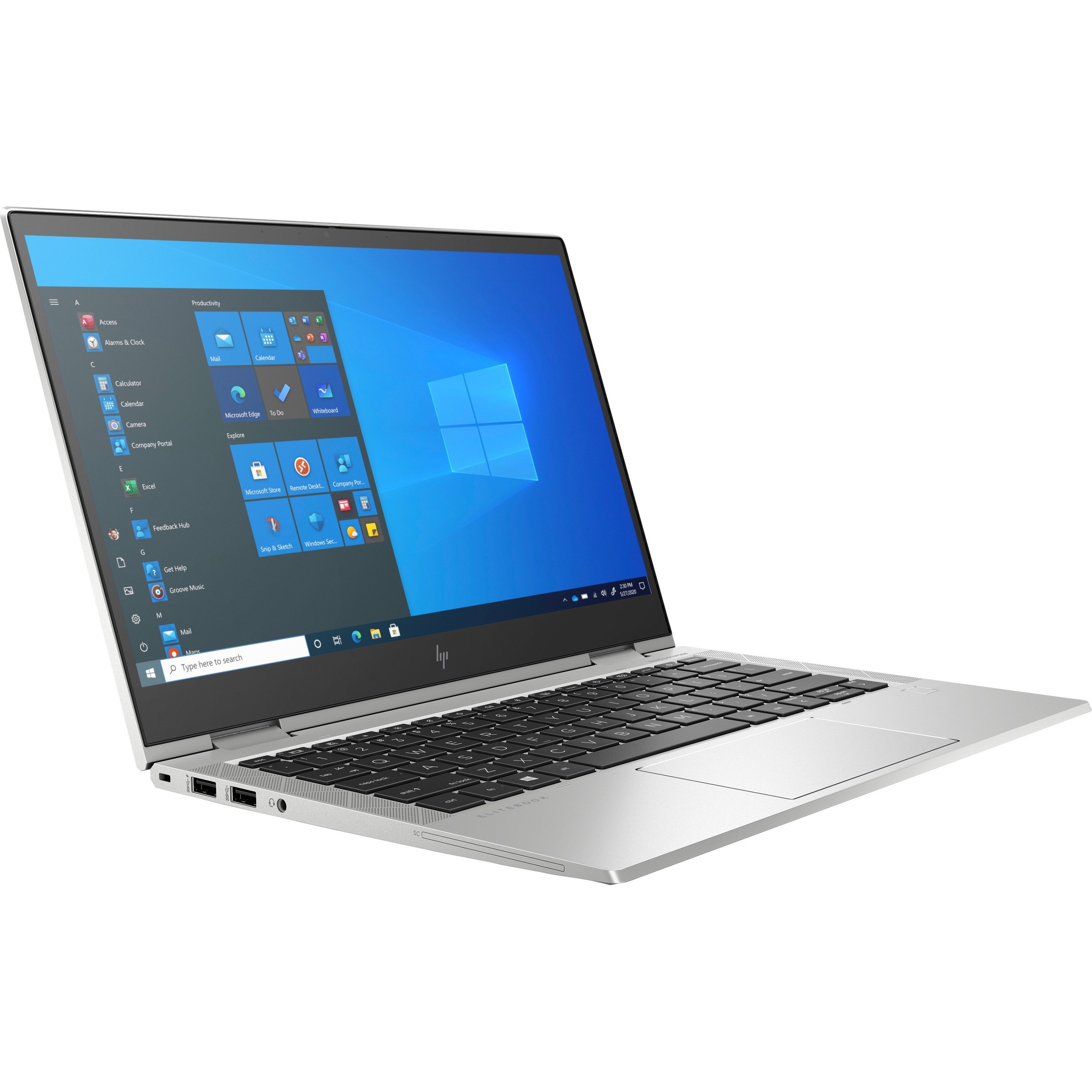 HP EliteBook x360 830 G8 13.3" Touchscreen Convertible 2 in 1 Notebook - Full HD - 60 Hz - Intel Core i5 11th Gen i5-1145G7 - vPro Technology - 16 GB - 256 GB SSD - Intel Chip - 1920 x 1080 - Intel Iris Xe Graphics - In-plane Switching (IPS) Technology - IEEE 802.11 a/b/g/n/ac/ax Wireless LAN Standard — alternate image1