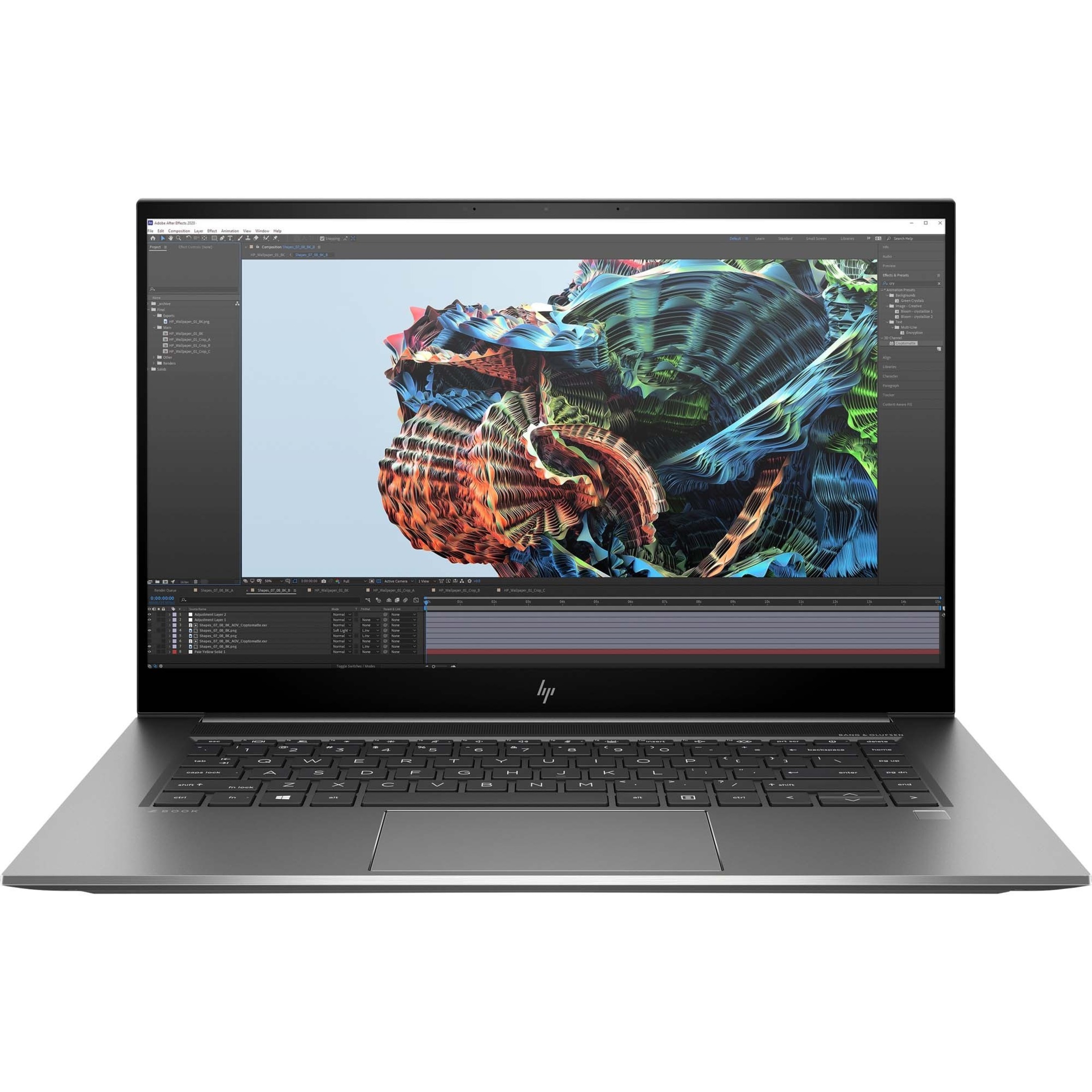 HP ZBook Studio G8 15.6" Mobile Workstation - Intel Core i7 11th Gen i7-11850H - 32 GB - 512 GB SSD - Intel WM590 Chip - In-plane Switching (IPS) Technology - Front Camera/Webcam - 9.50 Hours Battery Run Time - IEEE 802.11ax Wireless LAN Standard — front