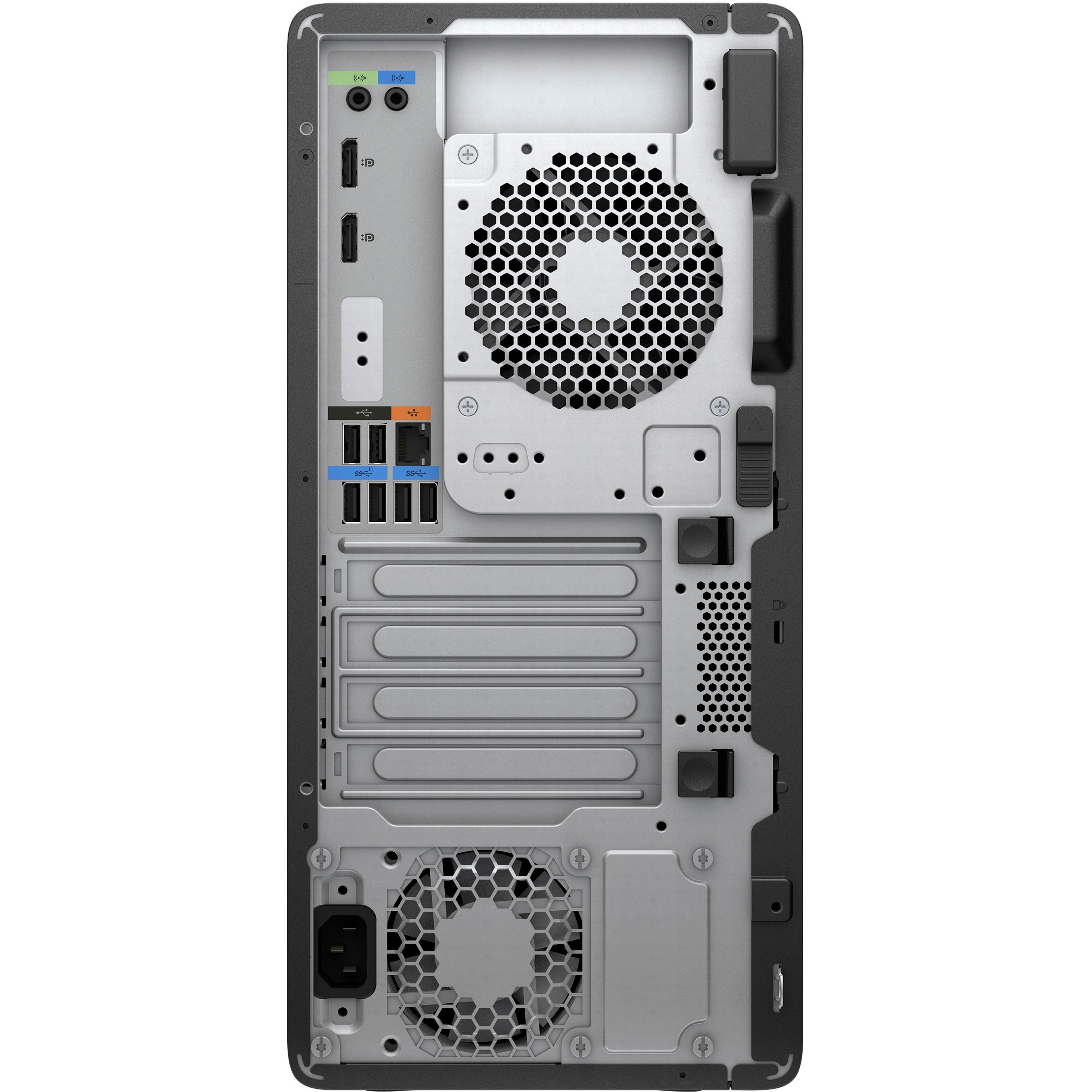 HP Z2 G5 Workstation - 1 Core i7 10th Gen i7-10700K - 32 GB - 512 GB SSD - Serial ATA/600 Controller - 0, 1 RAID Levels - Gigabit Ethernet — rear