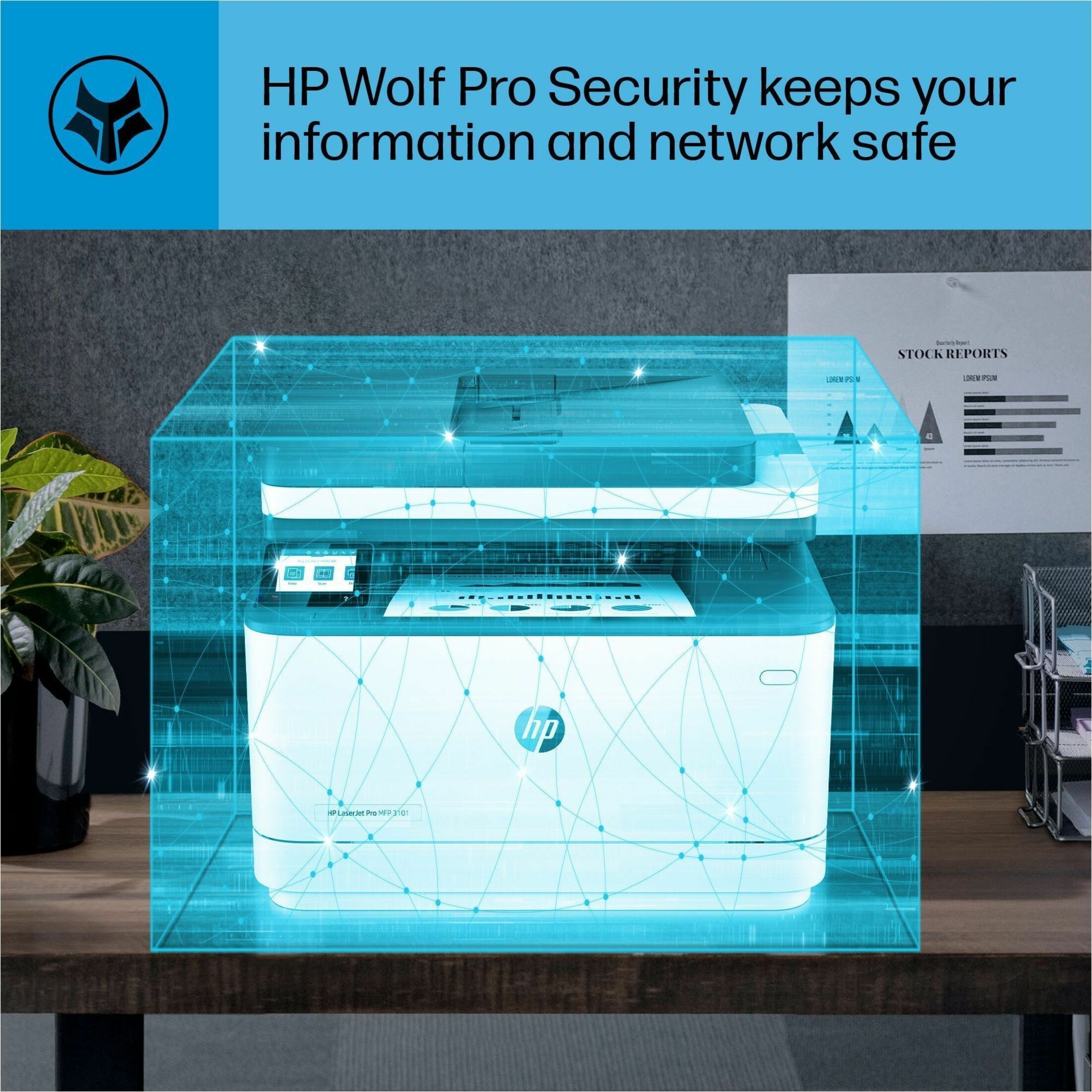 HP LaserJet Pro 3101fdw Wired & Wireless Laser Multifunction Printer - Monochrome - Copier/Fax/Printer/Scanner - 35 ppm Mono Print - 1200 x 1200 dpi Print - Automatic Duplex Print - Up to 50000 Pages Monthly - Color Flatbed Scanner - 1200 dpi Optical Scan - Monochrome Fax - Fast Ethernet - Wireless LAN - Apple AirPrint, Mopria, Wi-Fi Direct, HP Roam, HP Smart App - USB - For Plain Paper Print — alternate image3