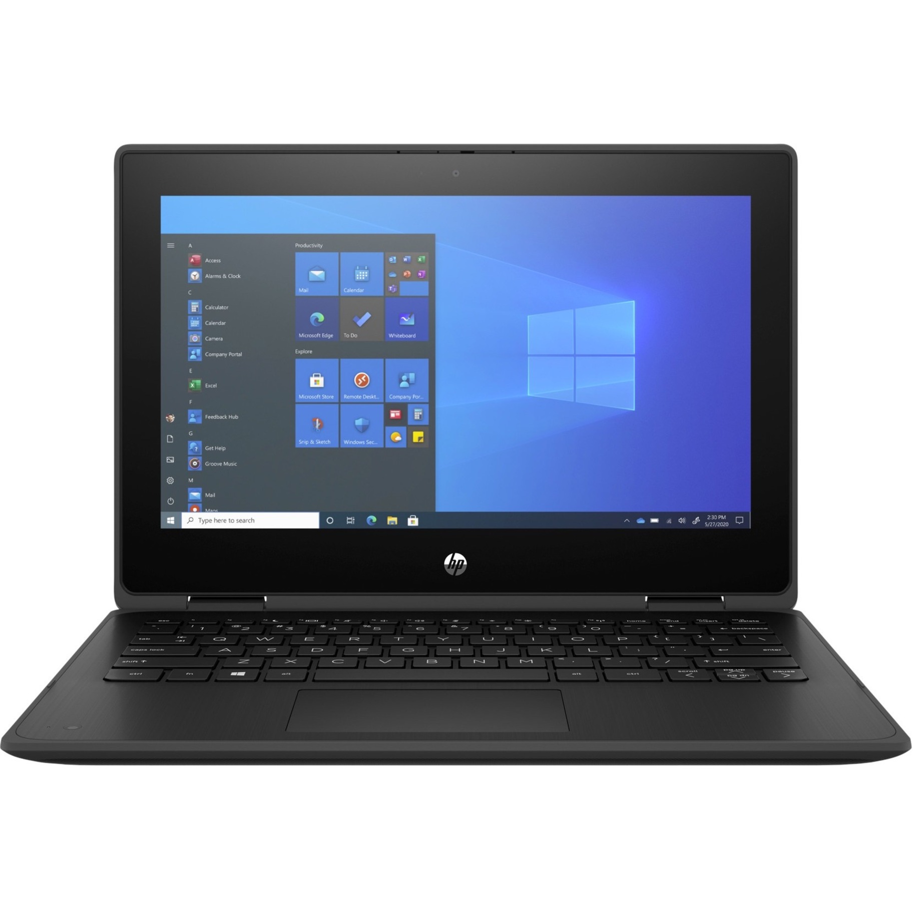 HP ProBook x360 11 G7 EE 11.6" Touchscreen Rugged Convertible 2 in 1 Notebook - Intel Pentium Silver N6000 - 8 GB - 128 GB SSD - Intel Chip - Front Camera/Webcam - 11.50 Hours Battery Run Time - IEEE 802.11a/b/g/n/ac Wireless LAN Standard — front