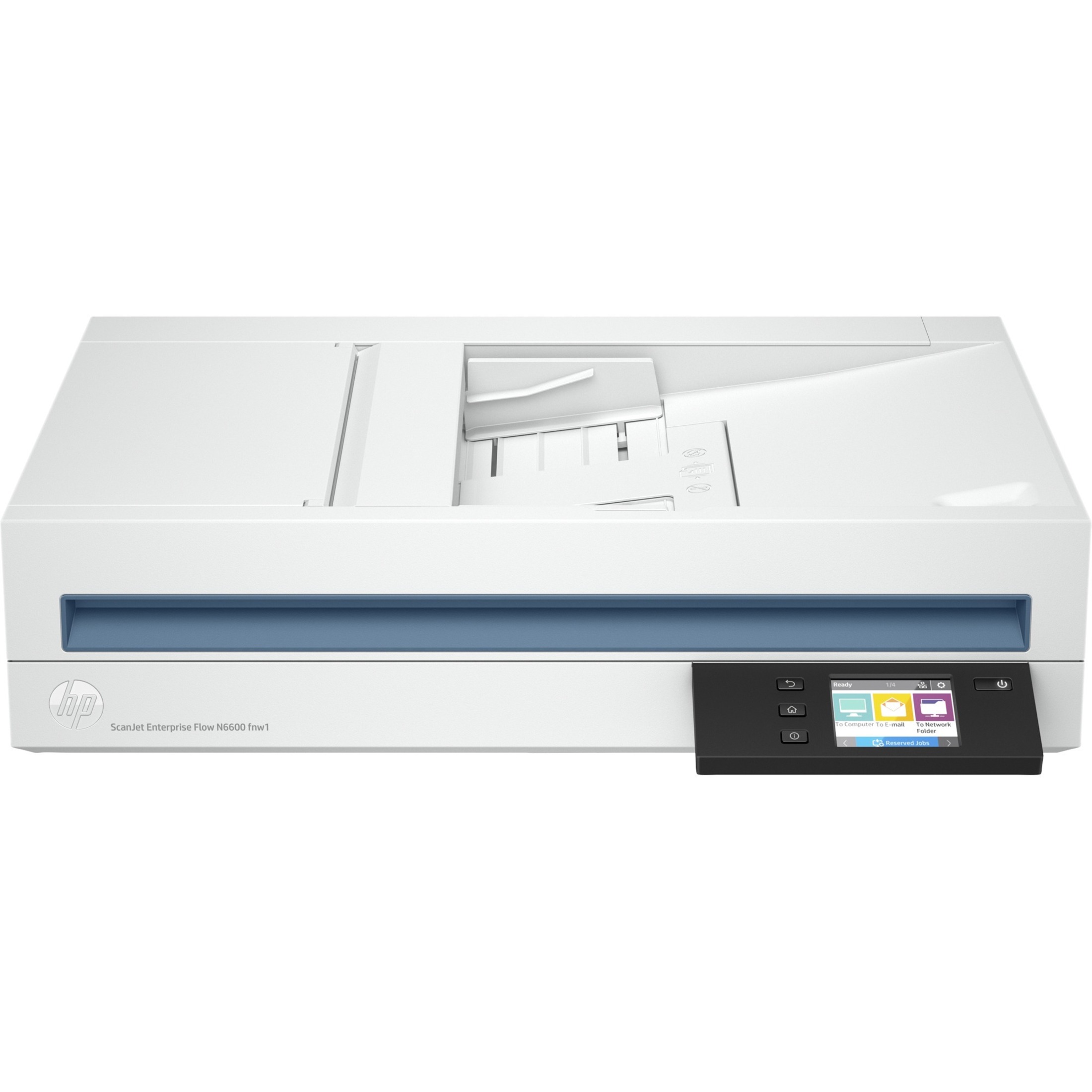 HP Scanjet Enterprise Flow N6600 fnw1 Flatbed/ADF Scanner - 1200 dpi Optical - 48-bit Color - 8-bit Grayscale - 50 ppm (Mono) - 50 ppm (Color) - Duplex Scanning - USB — front