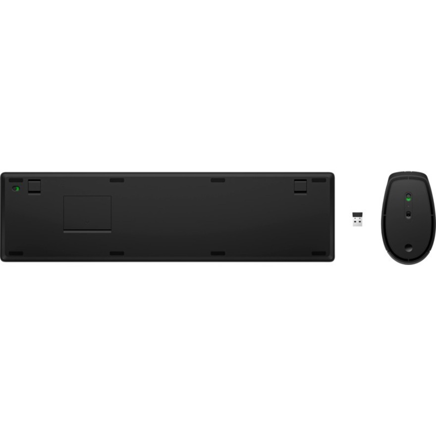 HP 655 Wireless Keyboard and Mouse Combo (4R009AA) - USB Type A Wireless RF Keyboard - Black - USB Type A Wireless RF Mouse - 4000 dpi - Black - Symmetrical - AA, AAA - Compatible with Notebook for PC — alternate image1