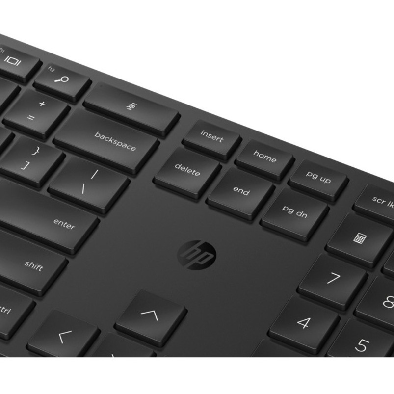 HP 655 Wireless Keyboard and Mouse Combo (4R009AA) - USB Type A Wireless RF Keyboard - Black - USB Type A Wireless RF Mouse - 4000 dpi - Black - Symmetrical - AA, AAA - Compatible with Notebook for PC — alternate image2