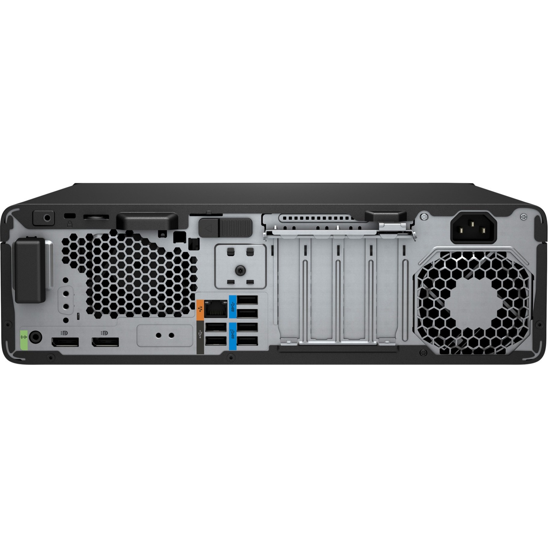 HP Z2 G5 Workstation - 1 Core i5 10th Gen i5-10500 - vPro Technology - 16 GB - 256 GB SSD - Small Form Factor - Black - Intel W480 Chip - Serial ATA/600 Controller - 0, 1 RAID Levels - Intel Optane Memory Ready - Gigabit Ethernet — rear