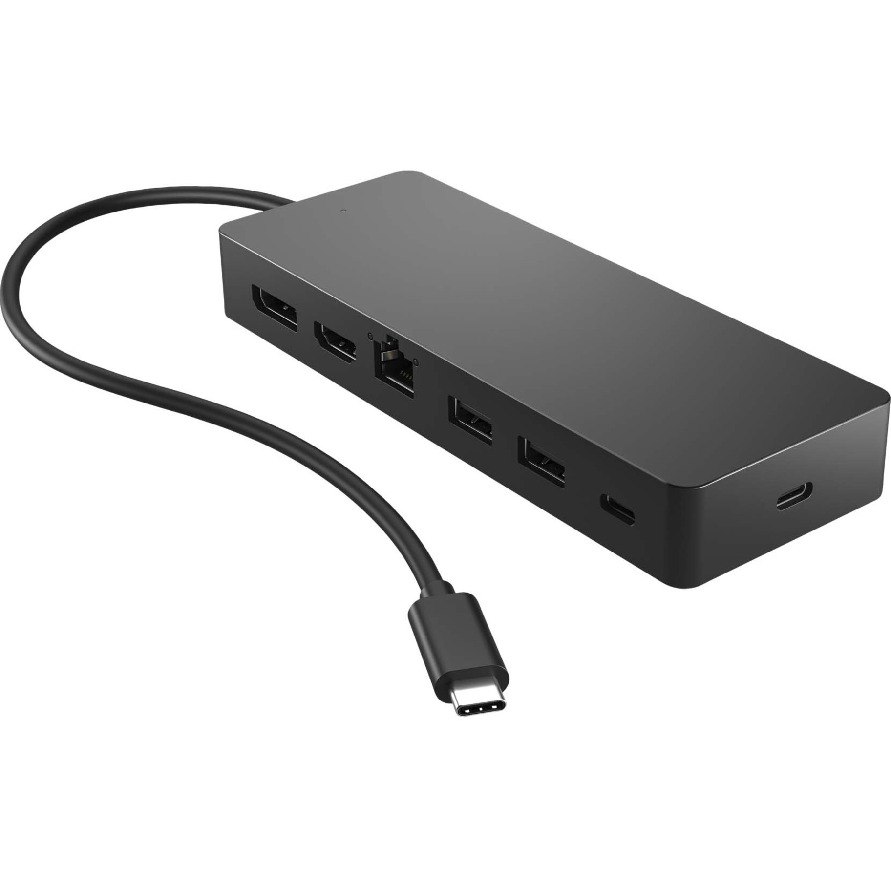HP Travel USB-C Multi Port Hub - for Notebook, Desktop PC - Memory Card Reader - microSD, SD, microSD (TransFlash) - USB Type C - 2 Displays Supported - 4K - 3840 x 2160 - 2 x USB Type-A Ports - USB Type-A - USB Type-C - 1 x RJ-45 Ports - Network (RJ-45) - 1 x HDMI Ports - HDMI - DisplayPort - Black - Wired - Gigabit Ethernet - Windows 10, Windows 11, ChromeOS, macOS — alternate image5