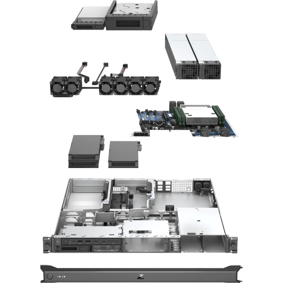 HP ZCentral 4R Workstation - 1 Xeon W W-2255 - vPro Technology - 64 GB - 512 GB SSD - Rack-mountable - Intel C422 Chip - Serial ATA/600 Controller - 0, 1, 10 RAID Levels - Gigabit Ethernet, 10 Gigabit Ethernet — alternate image1