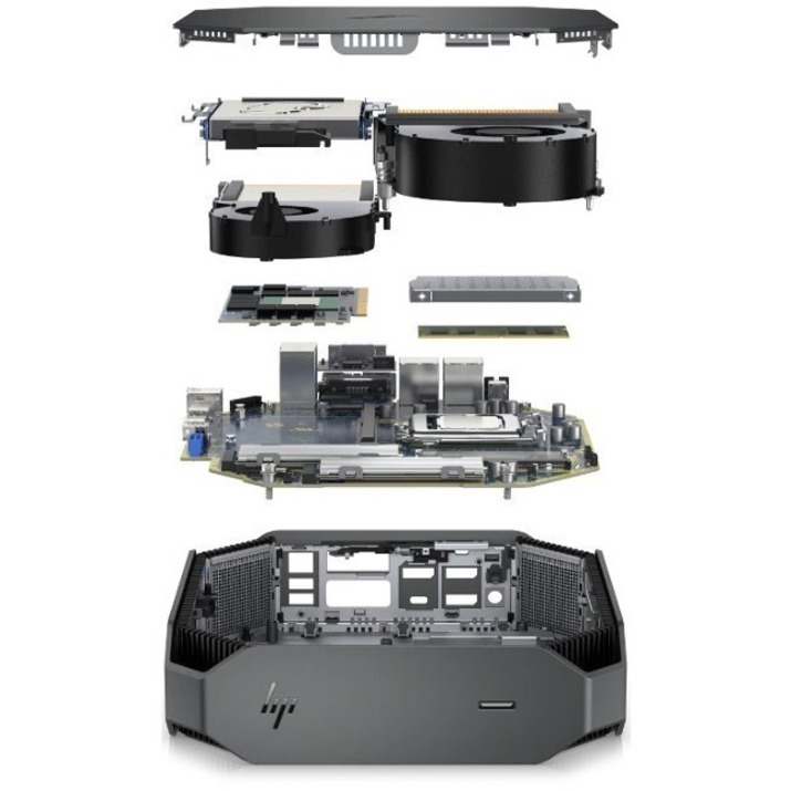 HP Z2 Mini G5 Workstation - 1 Core i7 10th Gen i7-10700K - 32 GB - 512 GB SSD - Serial ATA/600 Controller - 0, 1 RAID Levels - Gigabit Ethernet — alternate image4