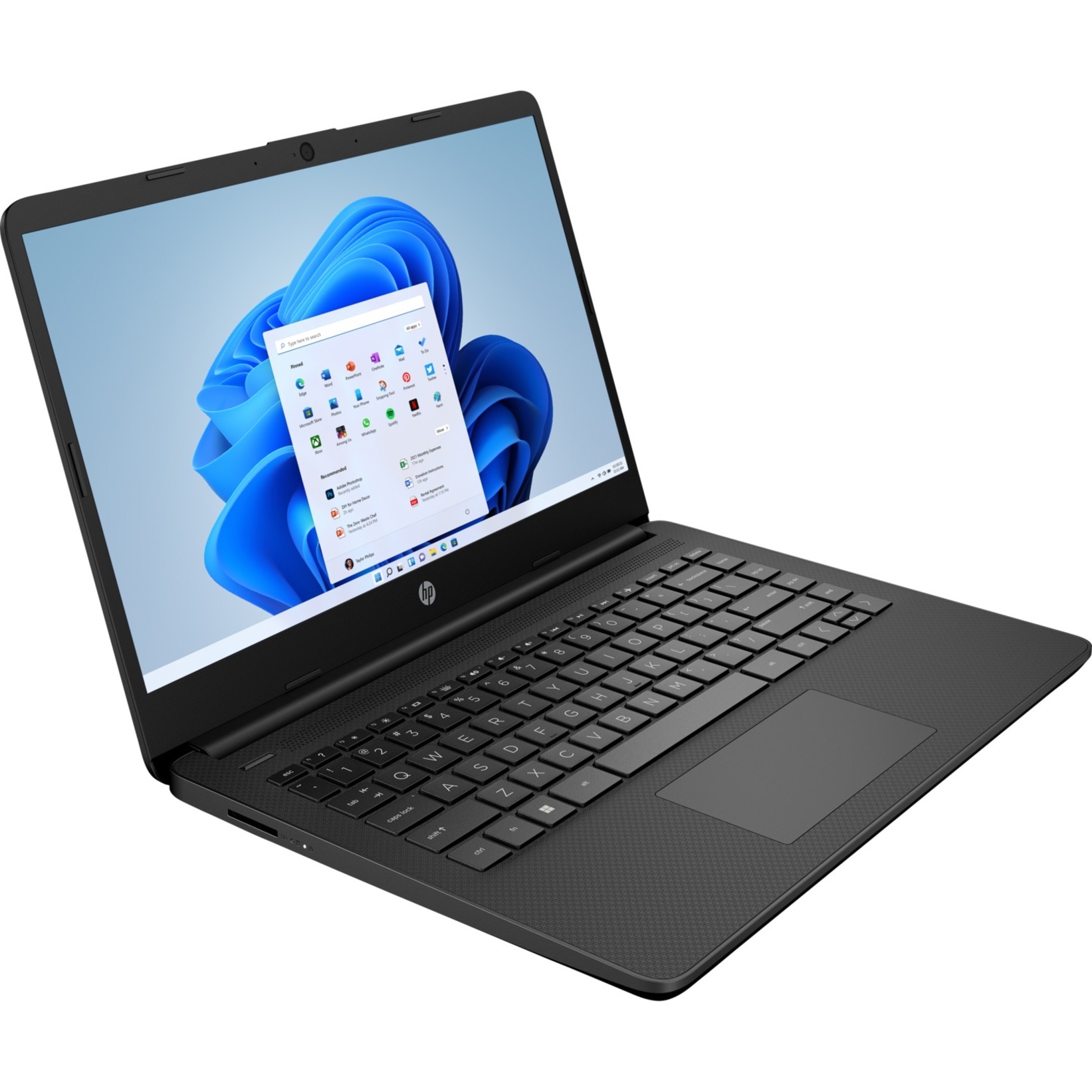 HP 14-dq0512la 14" Notebook - HD - Intel Celeron N4120 - 4 GB - 128 GB SSD - Jet Black - Intel Chip - 1366 x 768 - Windows 11 Home - Intel UHD Graphics 600 - BrightView - Front Camera/Webcam - IEEE 802.11ac Wireless LAN Standard — alternate image1